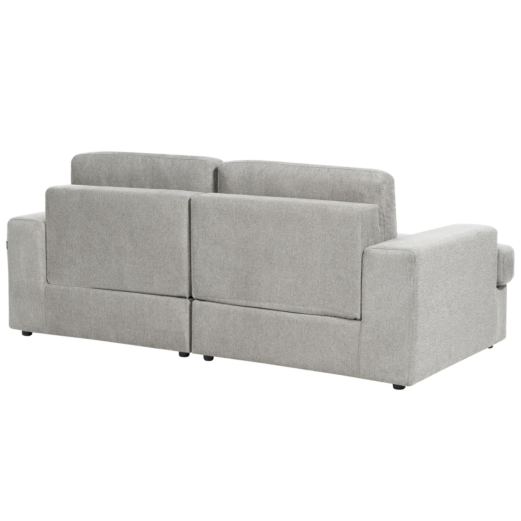 Beliani - ALLA - Driezitsbank - Lichtgrijs - Polyester