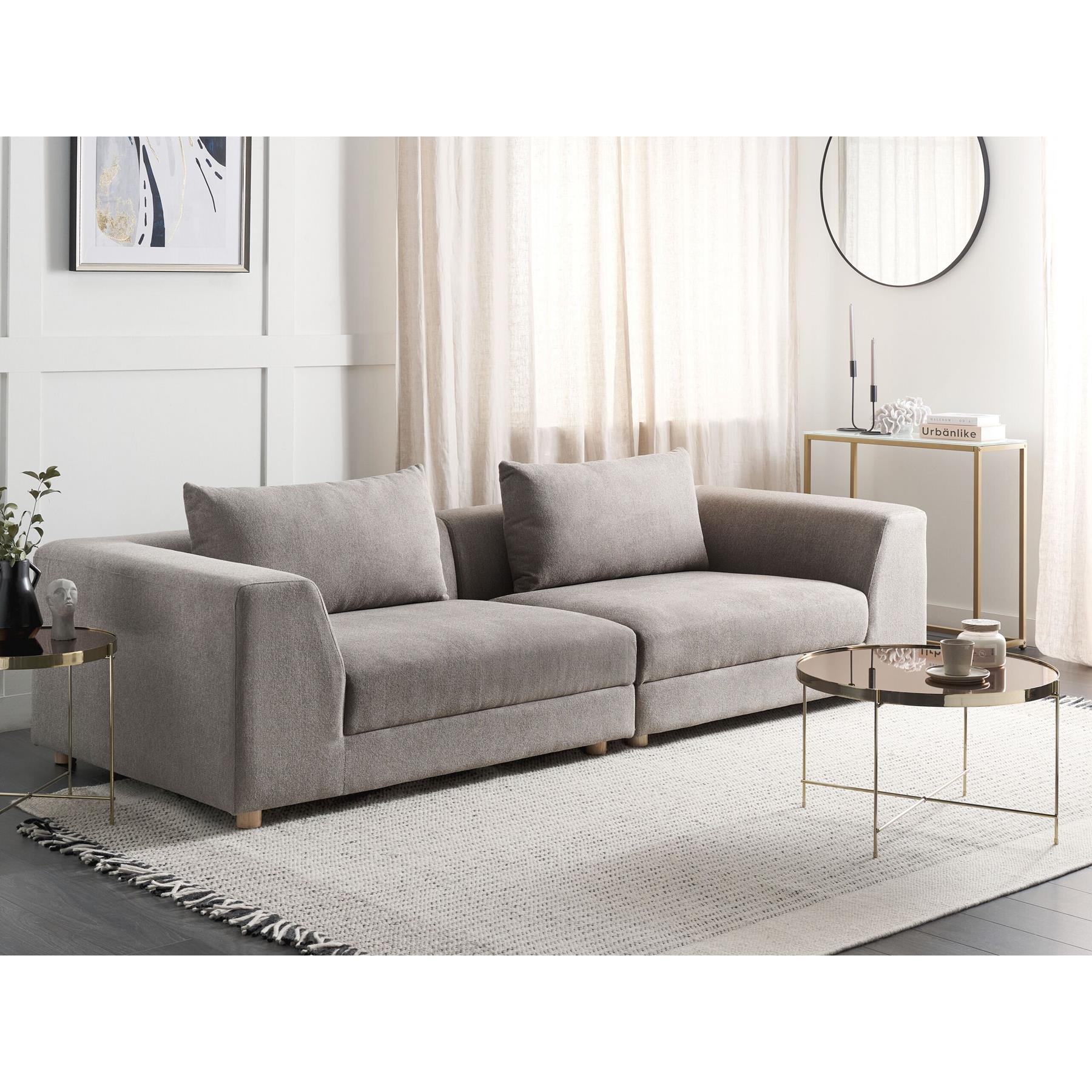 Beliani - LERMON - Driezitsbank - Bruin - Polyester