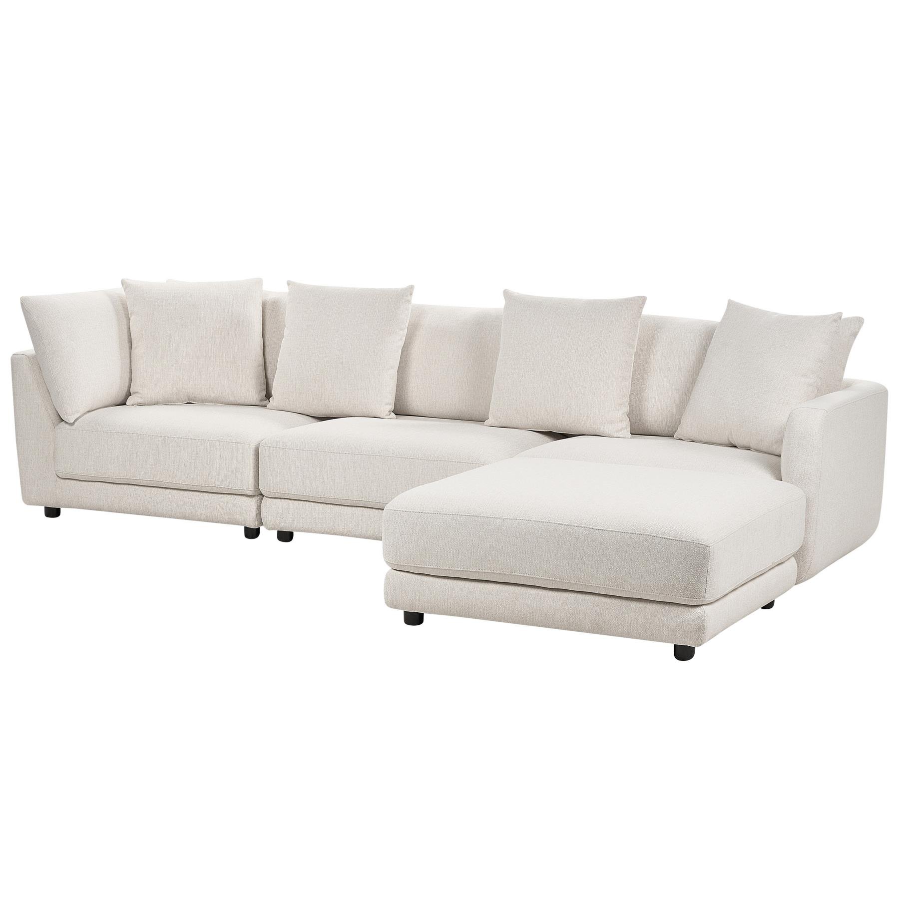 Beliani - SIGTUNA - Hoekbank - Wit - Universeel - Polyester