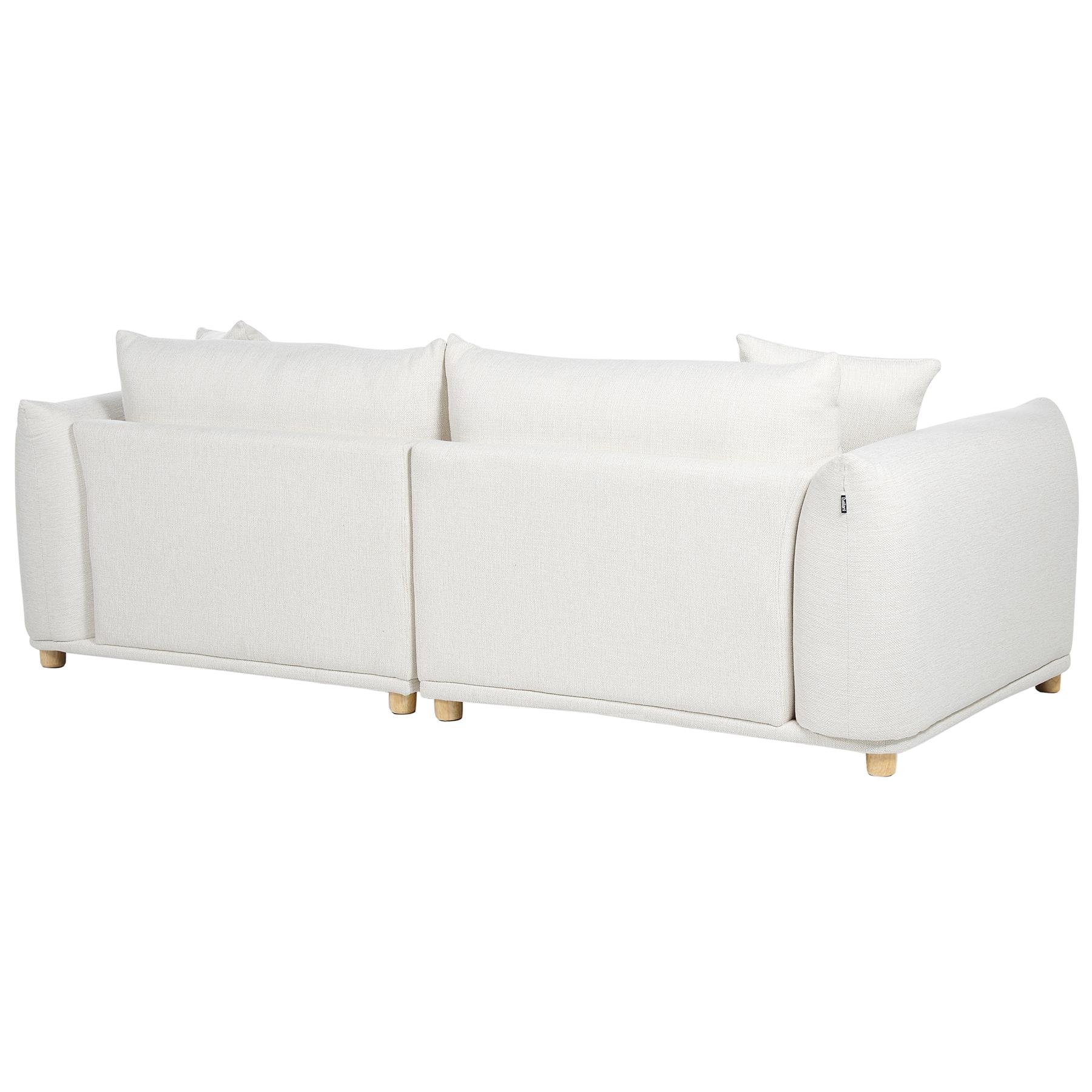 Beliani - LUVOS - Driezitsbank - Crème - Polyester