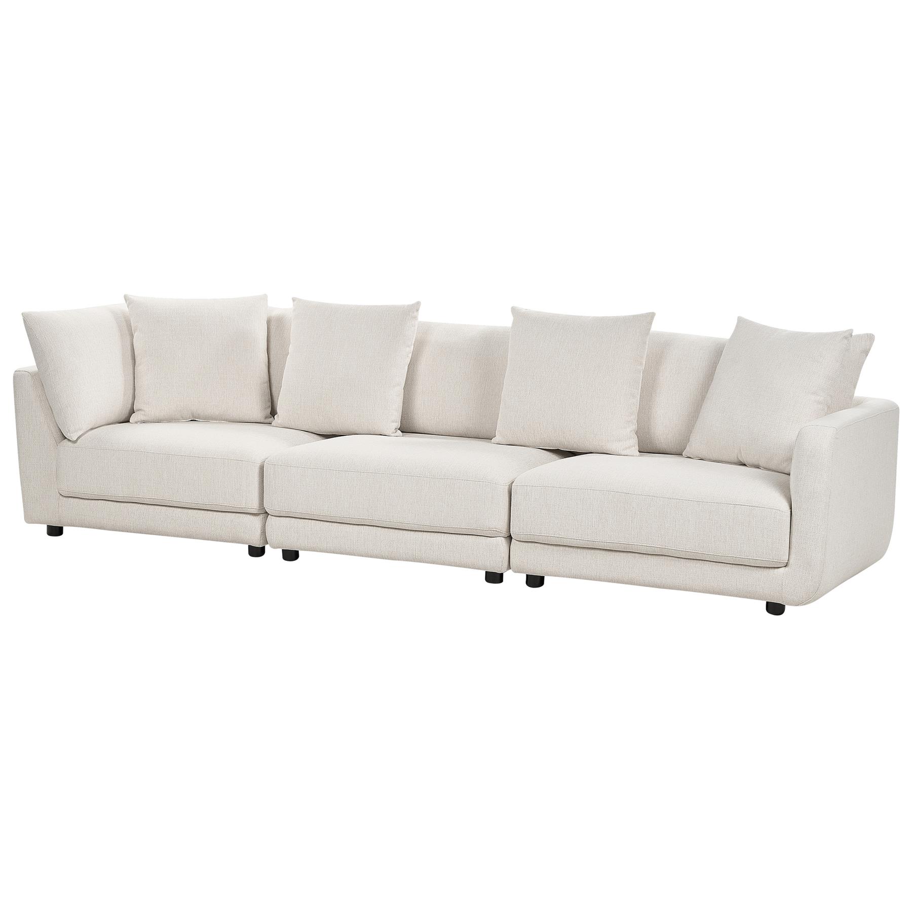 Beliani - SIGTUNA - Driezitsbank - Off-white - Polyester