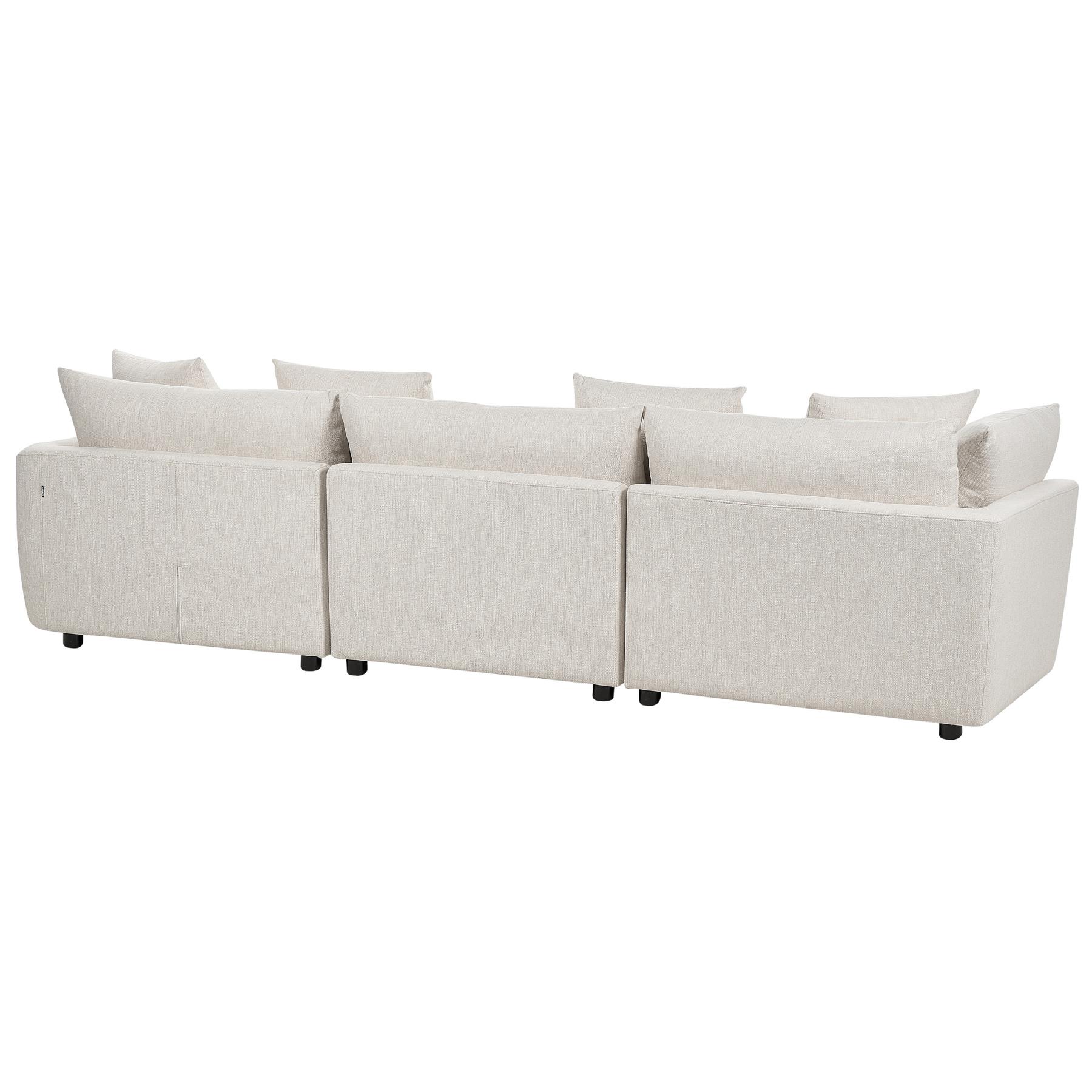 Beliani - SIGTUNA - Driezitsbank - Off-white - Polyester