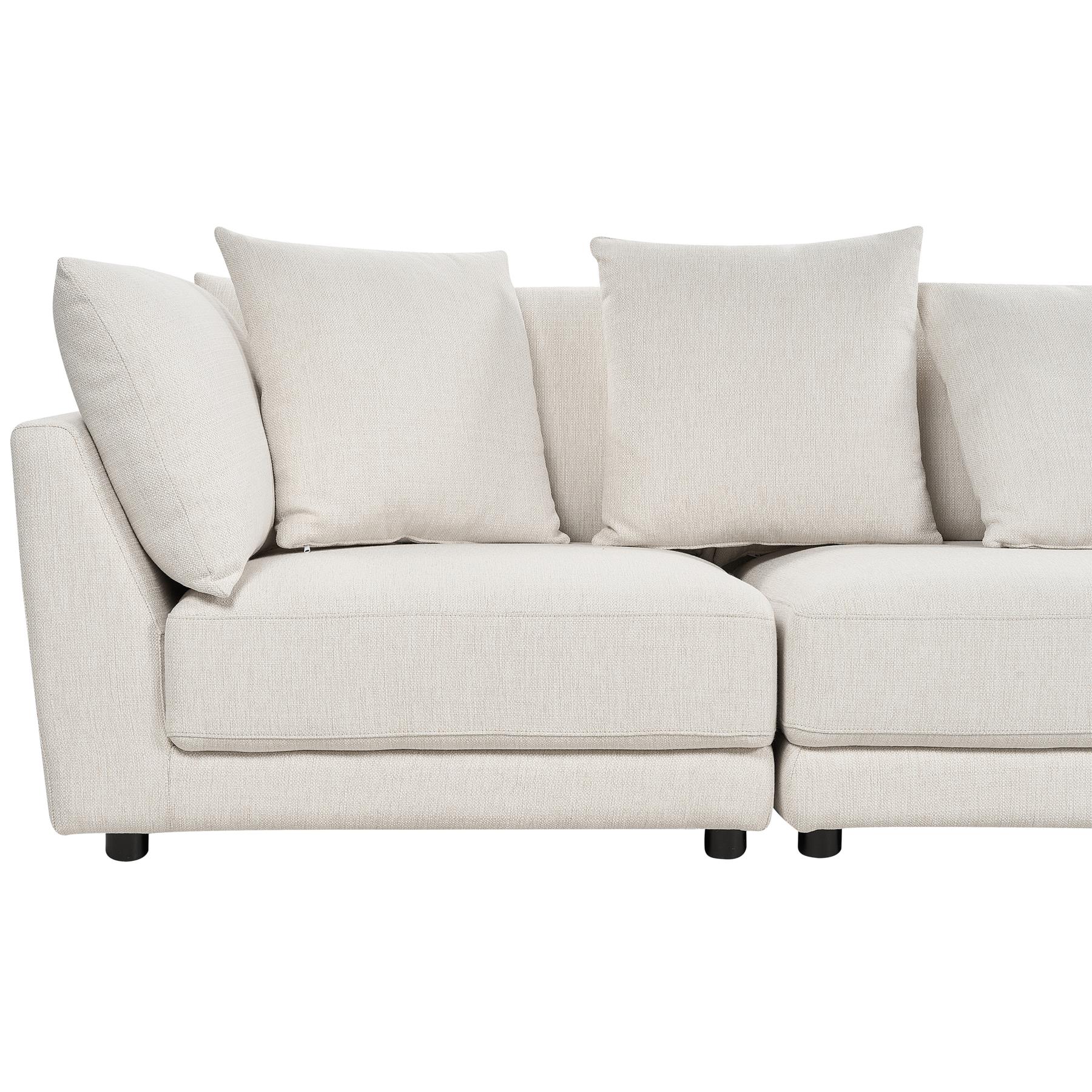 Beliani - SIGTUNA - Driezitsbank - Off-white - Polyester