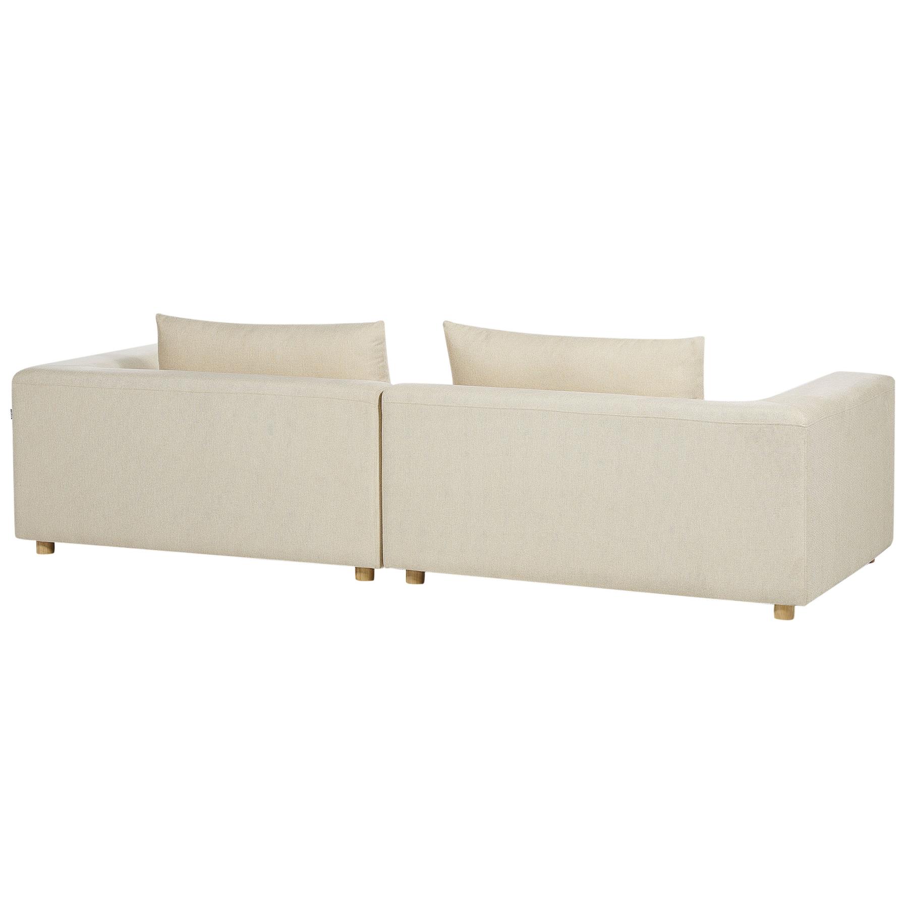 Beliani - LERMON - Driezitsbank - Beige - Polyester