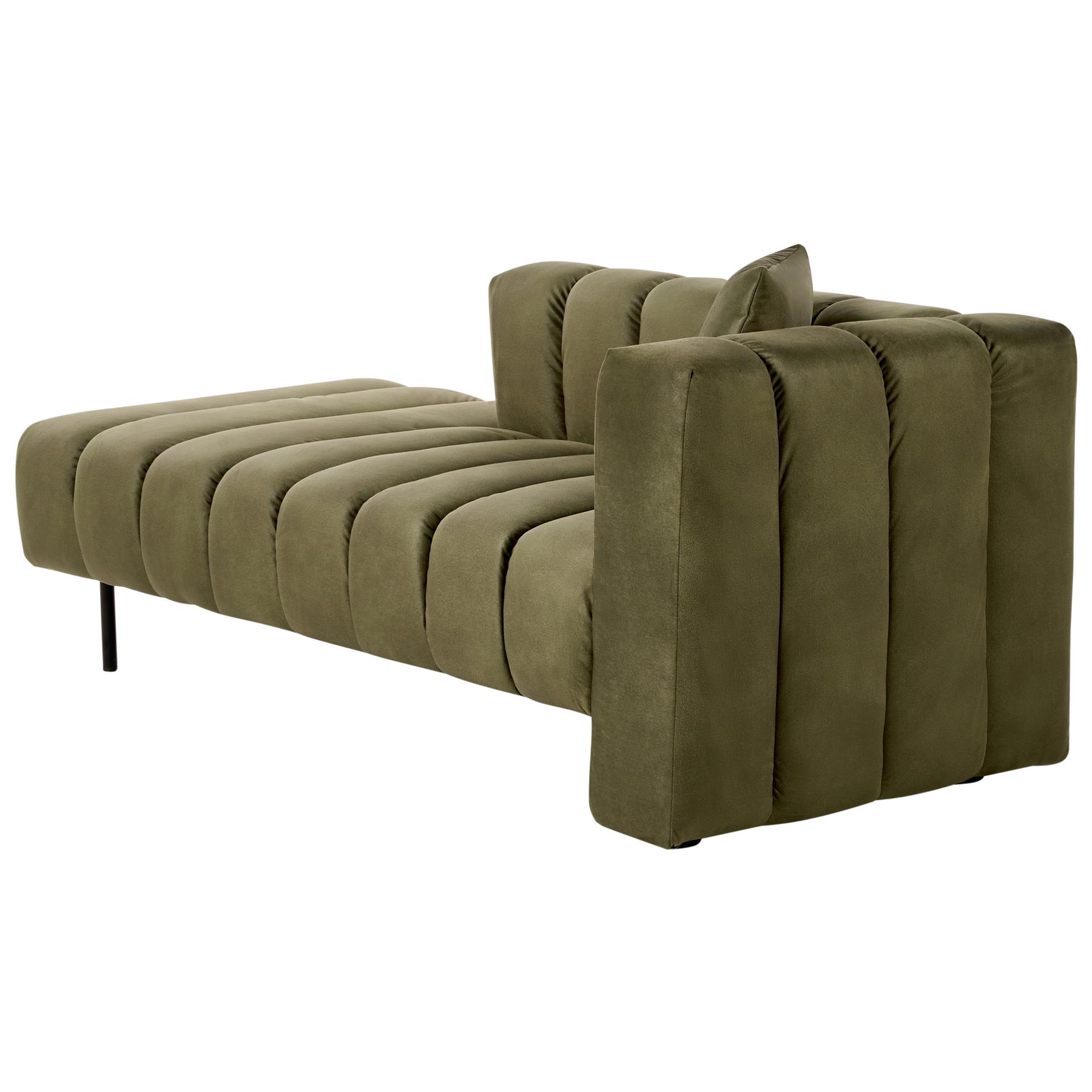 Beliani - LANNILS - Chaise longue - Groen - Rechtszijdig - Fluweel