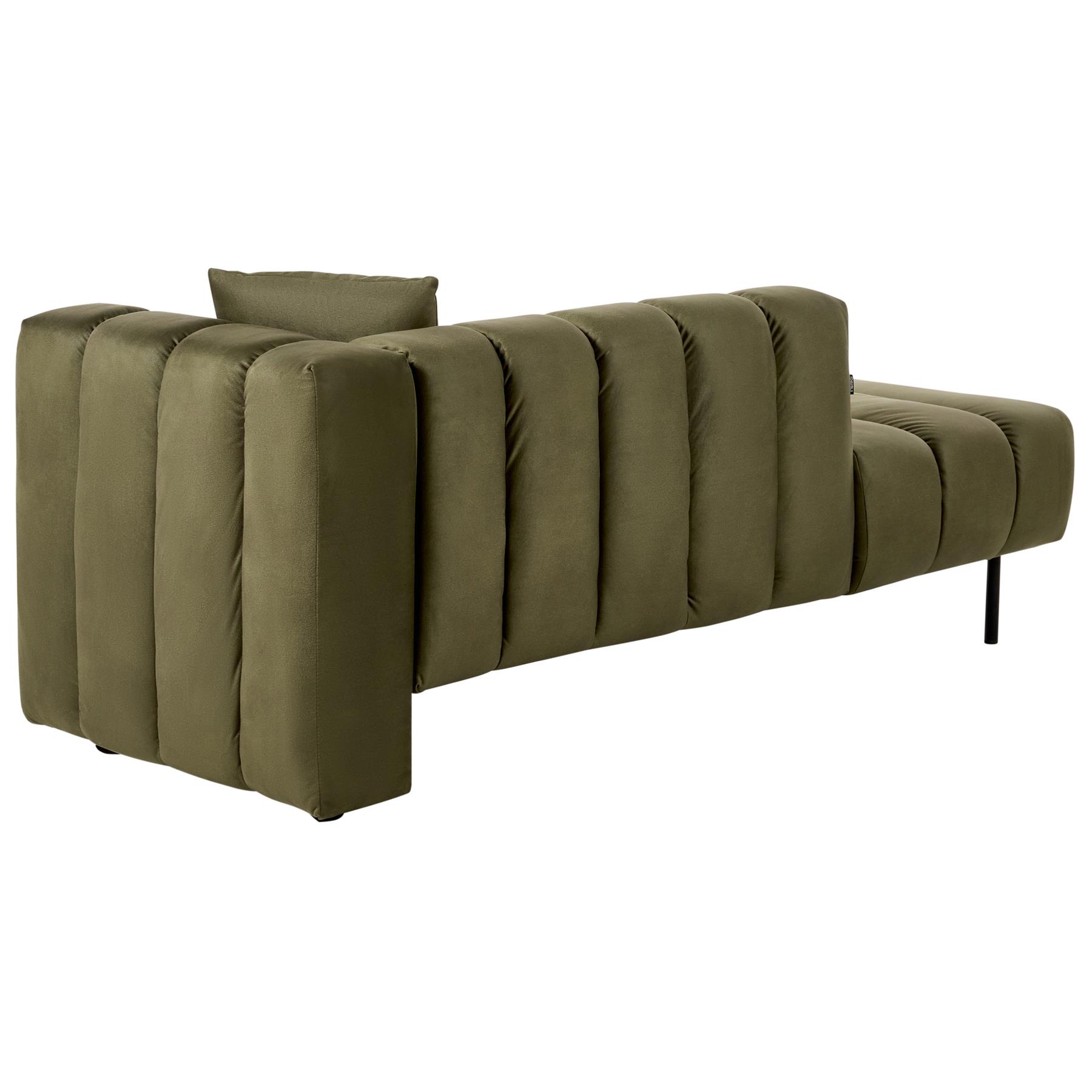 Beliani - LANNILS - Chaise longue - Groen - Rechtszijdig - Fluweel
