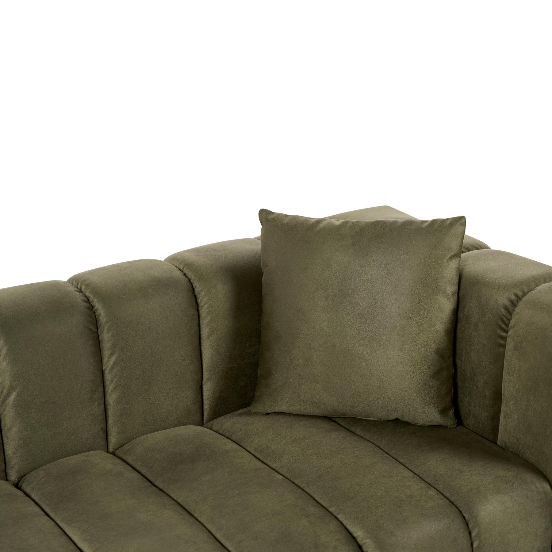 Beliani - LANNILS - Chaise longue - Groen - Rechtszijdig - Fluweel