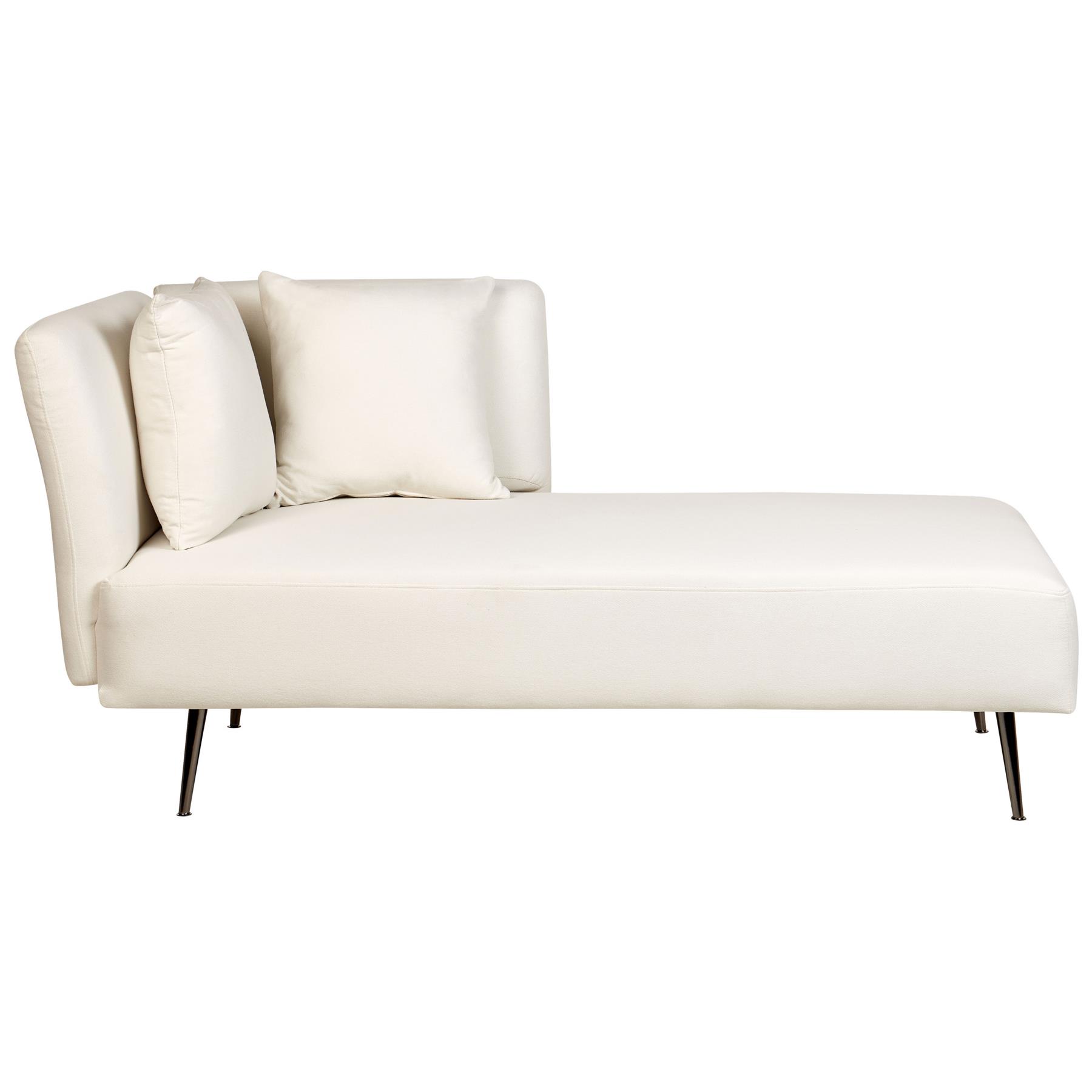 Beliani - RIOM - Chaise longue - Gebroken wit - Linkszijdig - Stof
