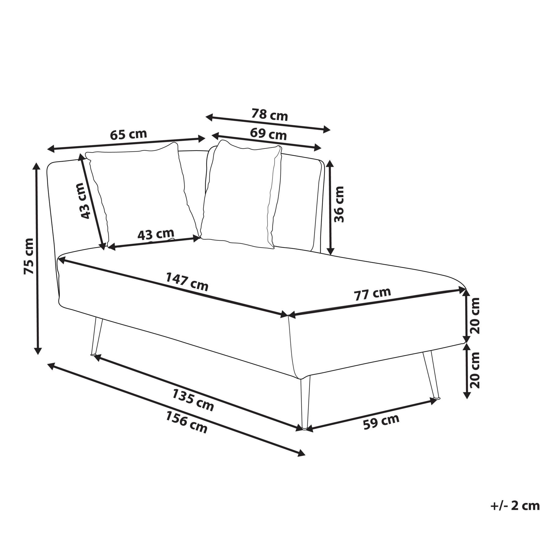 Beliani - RIOM - Chaise longue - Gebroken wit - Linkszijdig - Stof