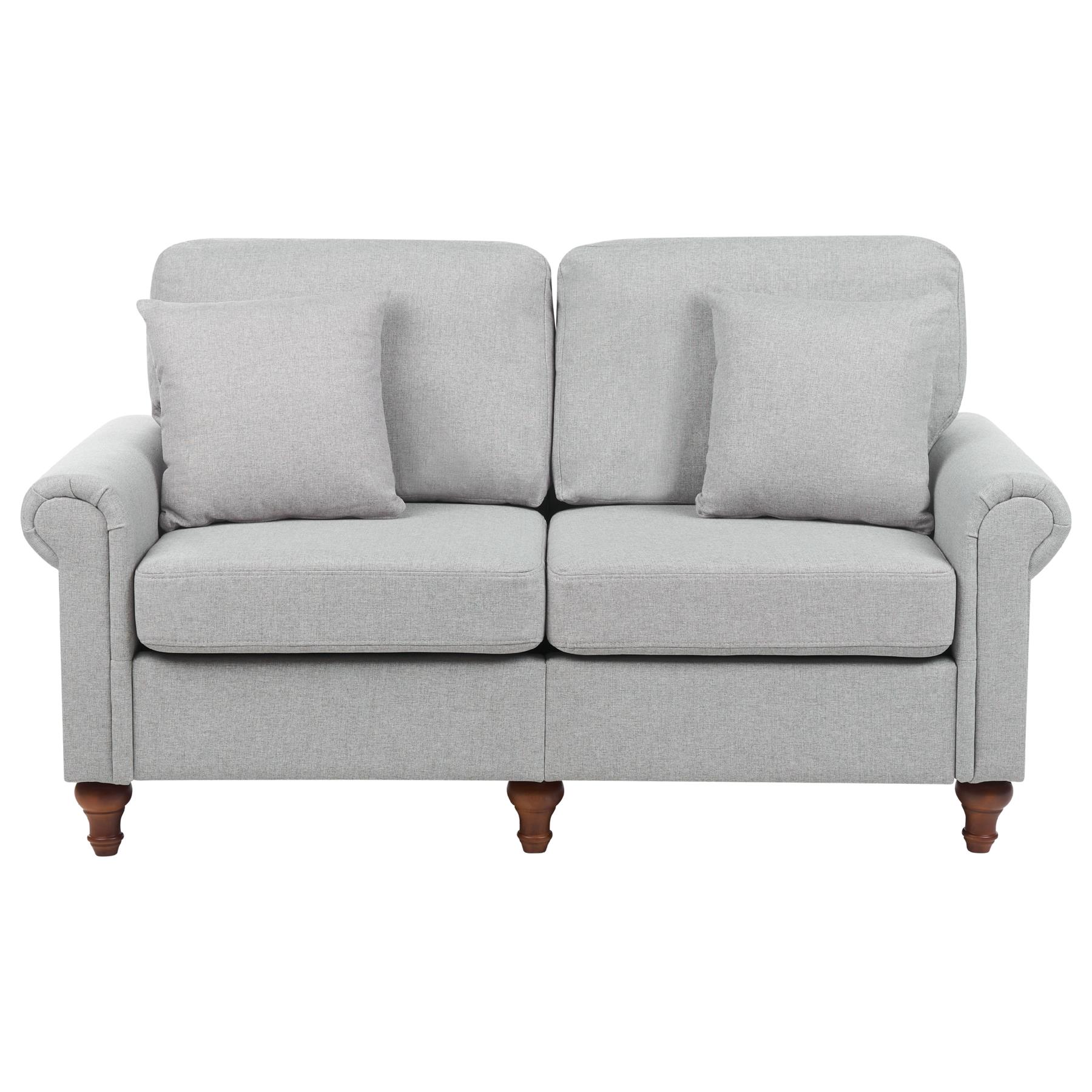 Beliani - GINNERUP - Tweezitsbank - Lichtgrijs - Polyester