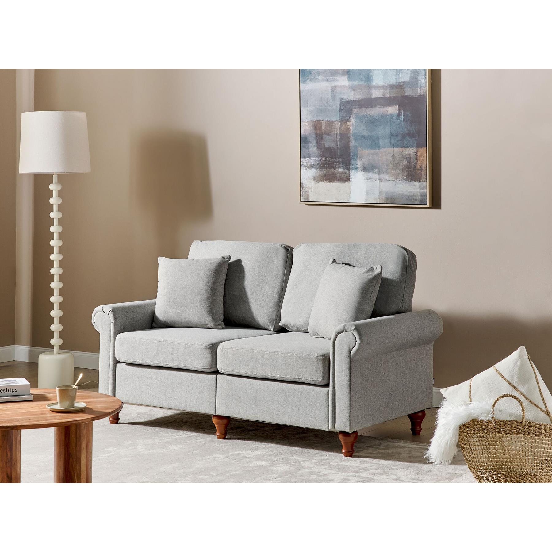Beliani - GINNERUP - Tweezitsbank - Lichtgrijs - Polyester