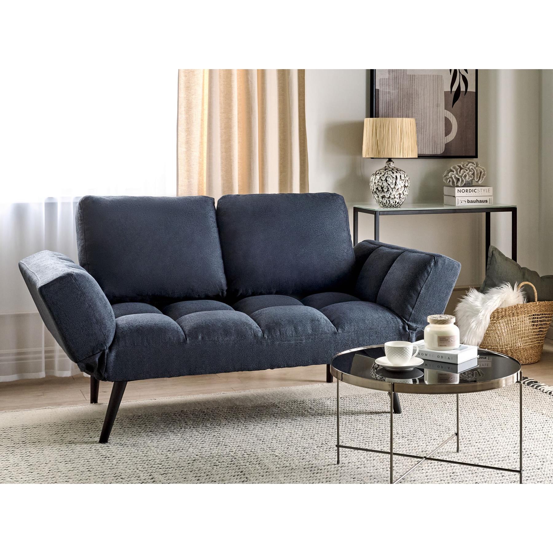 Beliani - BREKKE - Slaapbank - Donkerblauw - Polyester