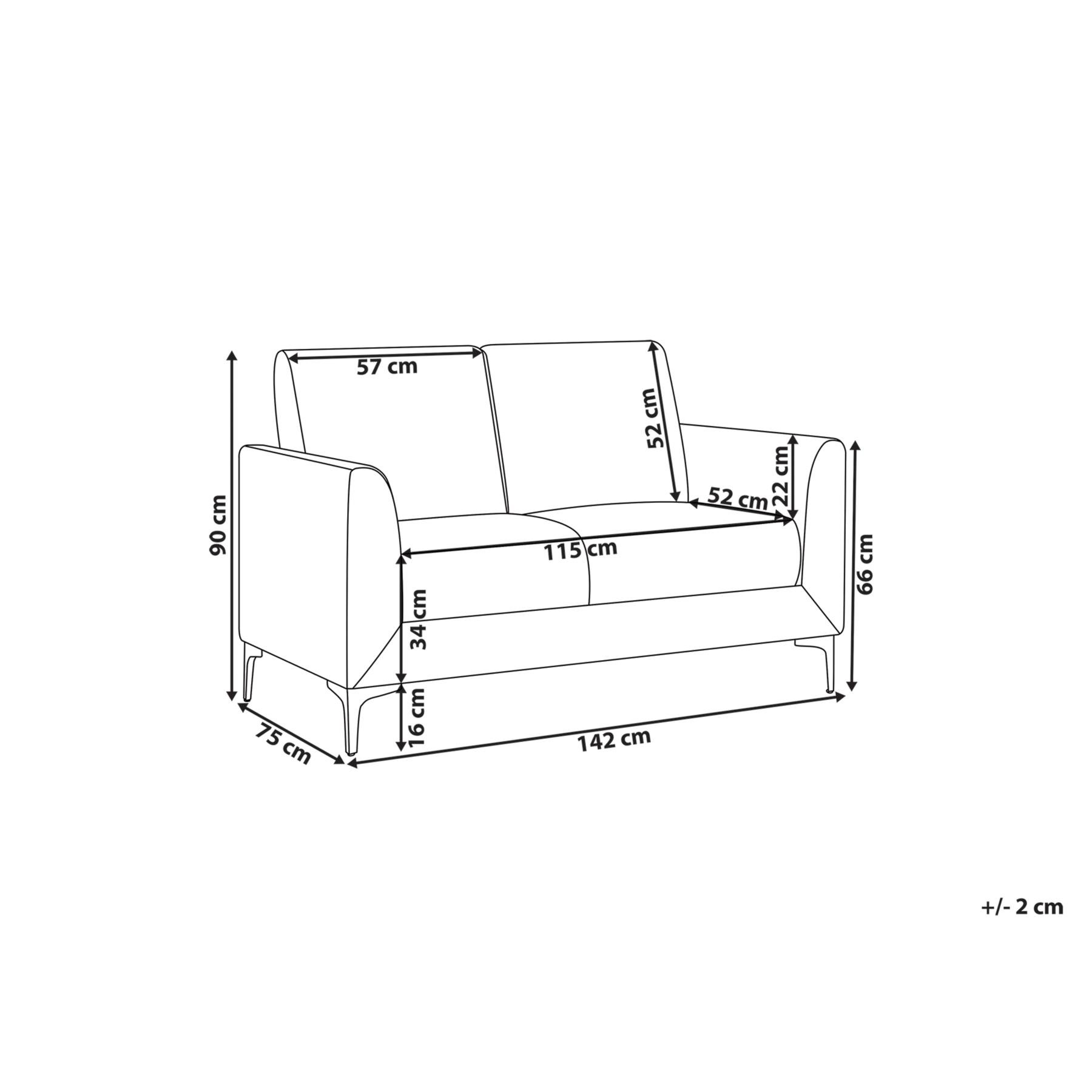 Beliani - FENES - Tweezitsbank - Grijs - Polyester