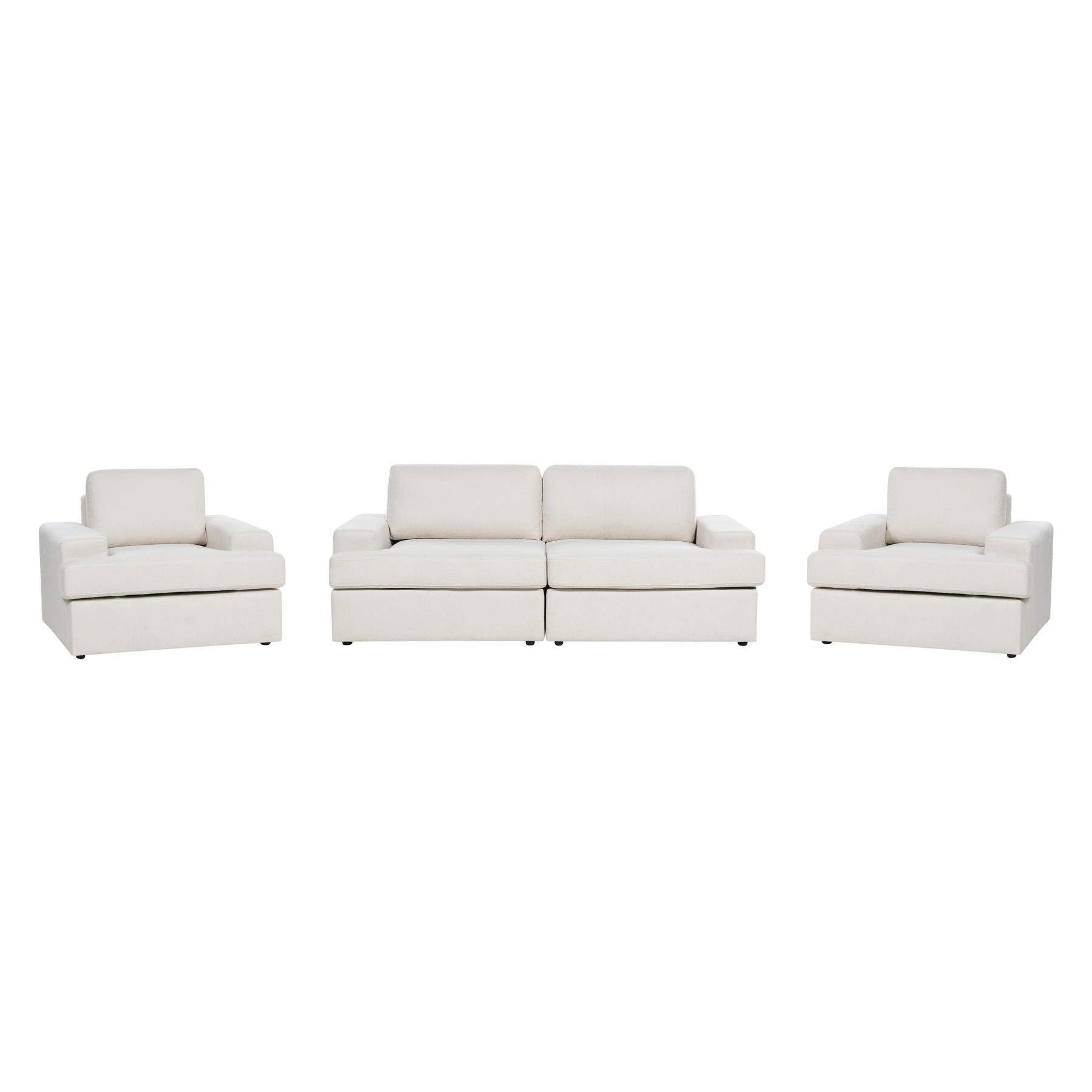 Beliani - ALLA - Bankenset 5-zits - Lichtbeige - Polyester