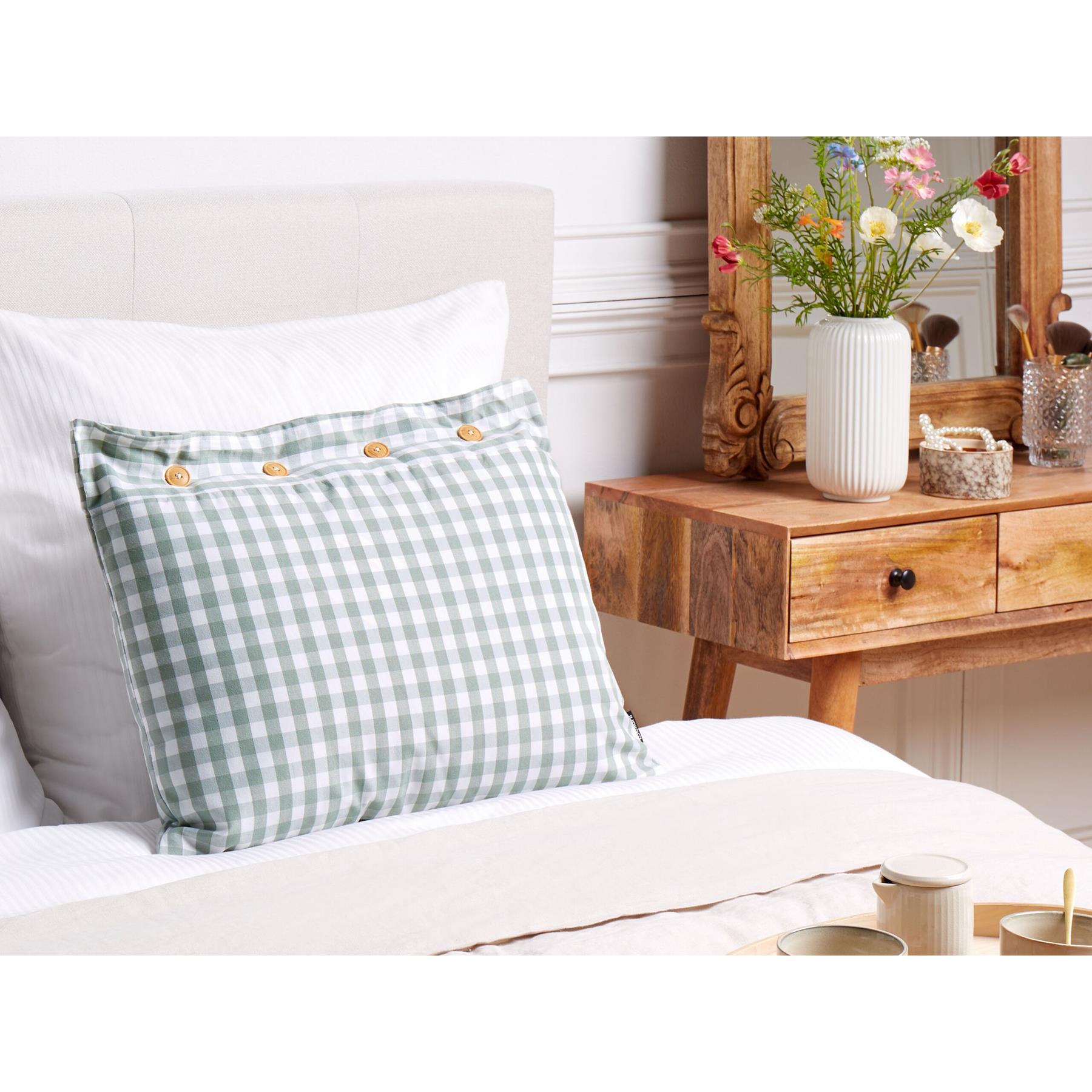 Beliani - TALYA - Sierkussen - Groen|Wit - 40 x 60 cm - Polyester