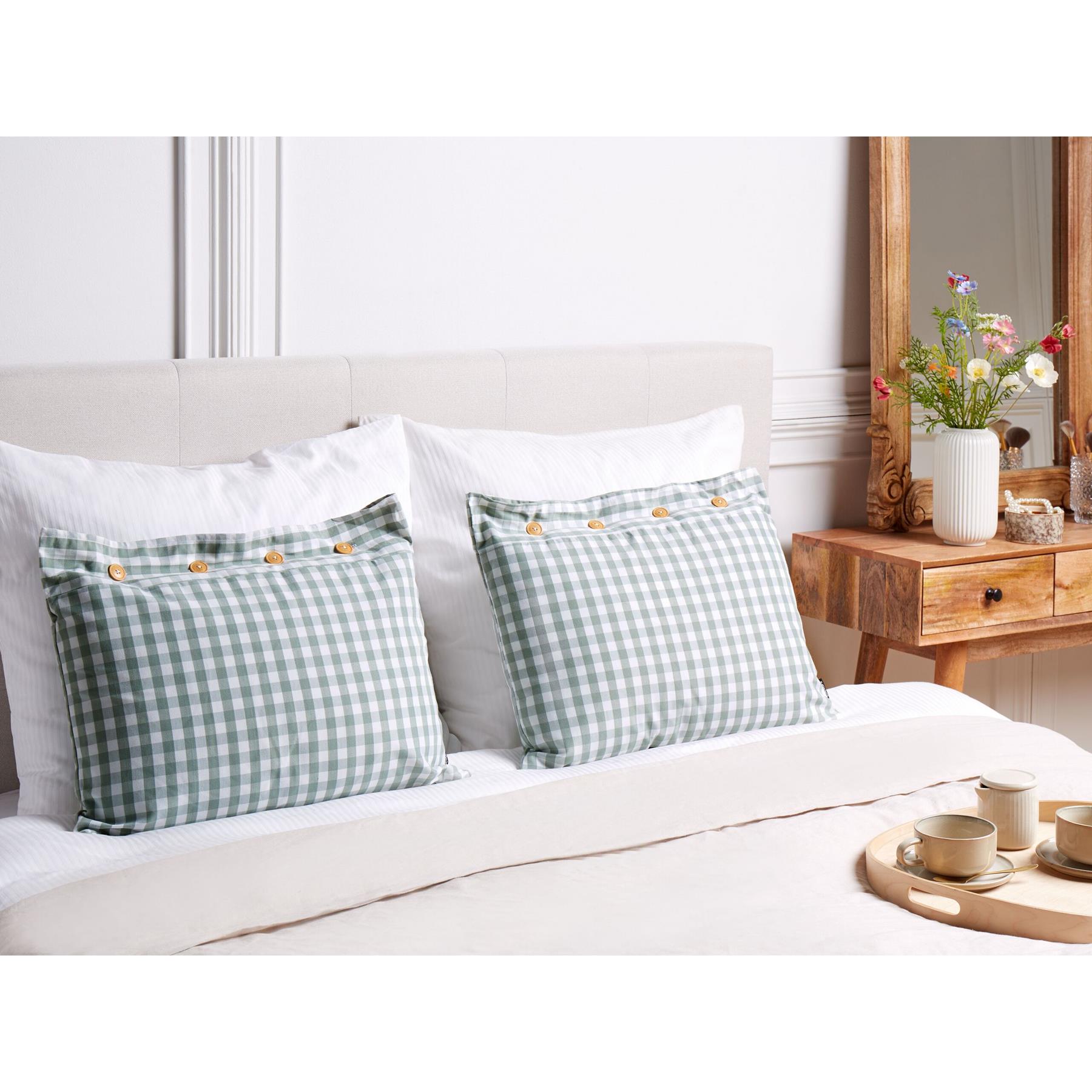 Beliani-TALYA -Sierkussen set van 2-Groen|Wit-40 x 60 cm-Polyester
