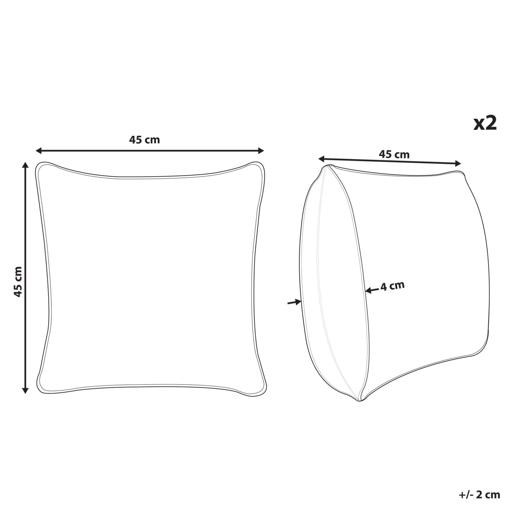 Beliani - LEUZEA - Sierkussen set van 2 - Wit - 45 x 45 cm - Bouclé