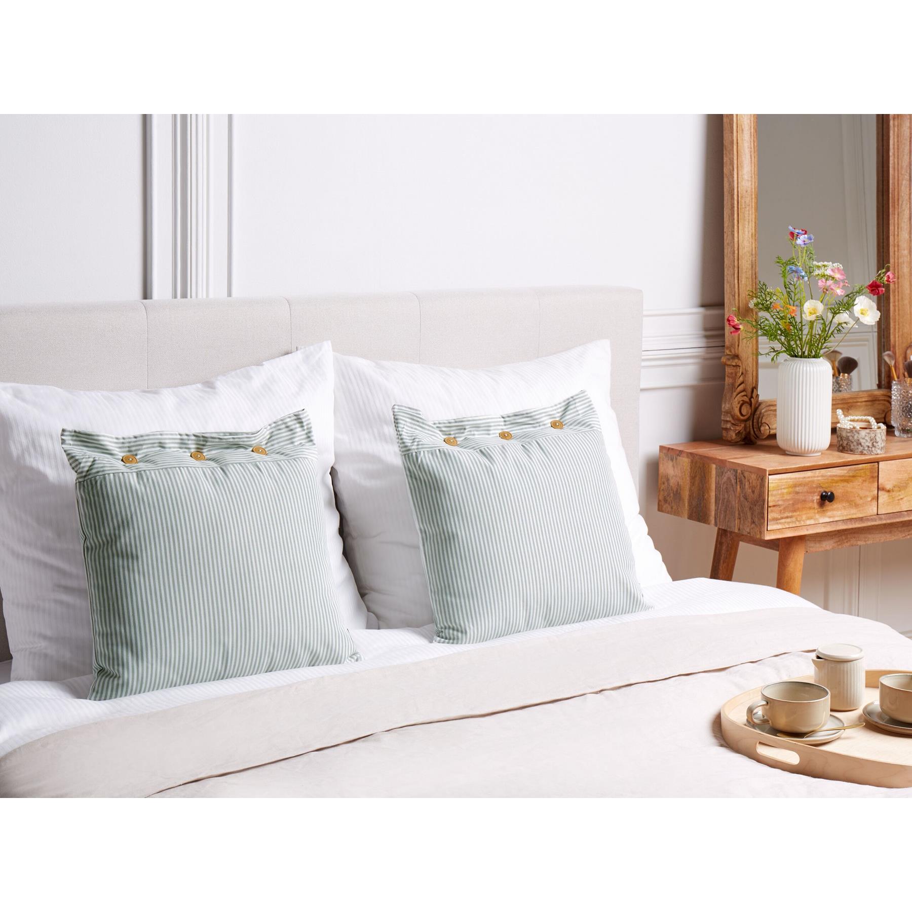 Beliani-SEBRINE-Sierkussen set van 2-Groen|Wit-45 x 45 cm-Polyester