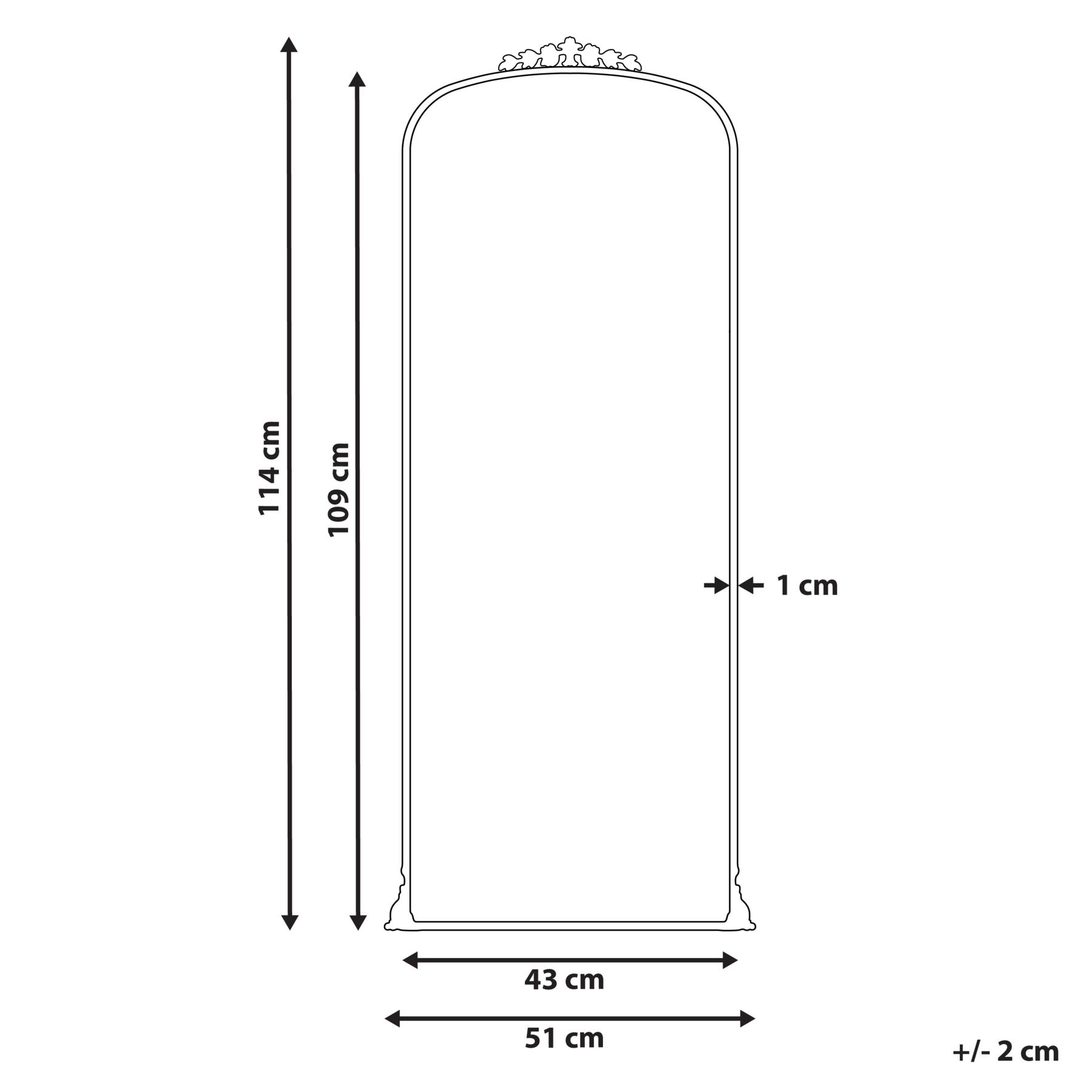 Beliani - LIVRY - Wandspiegel - Zwart - 51 x 114 cm - Metaal