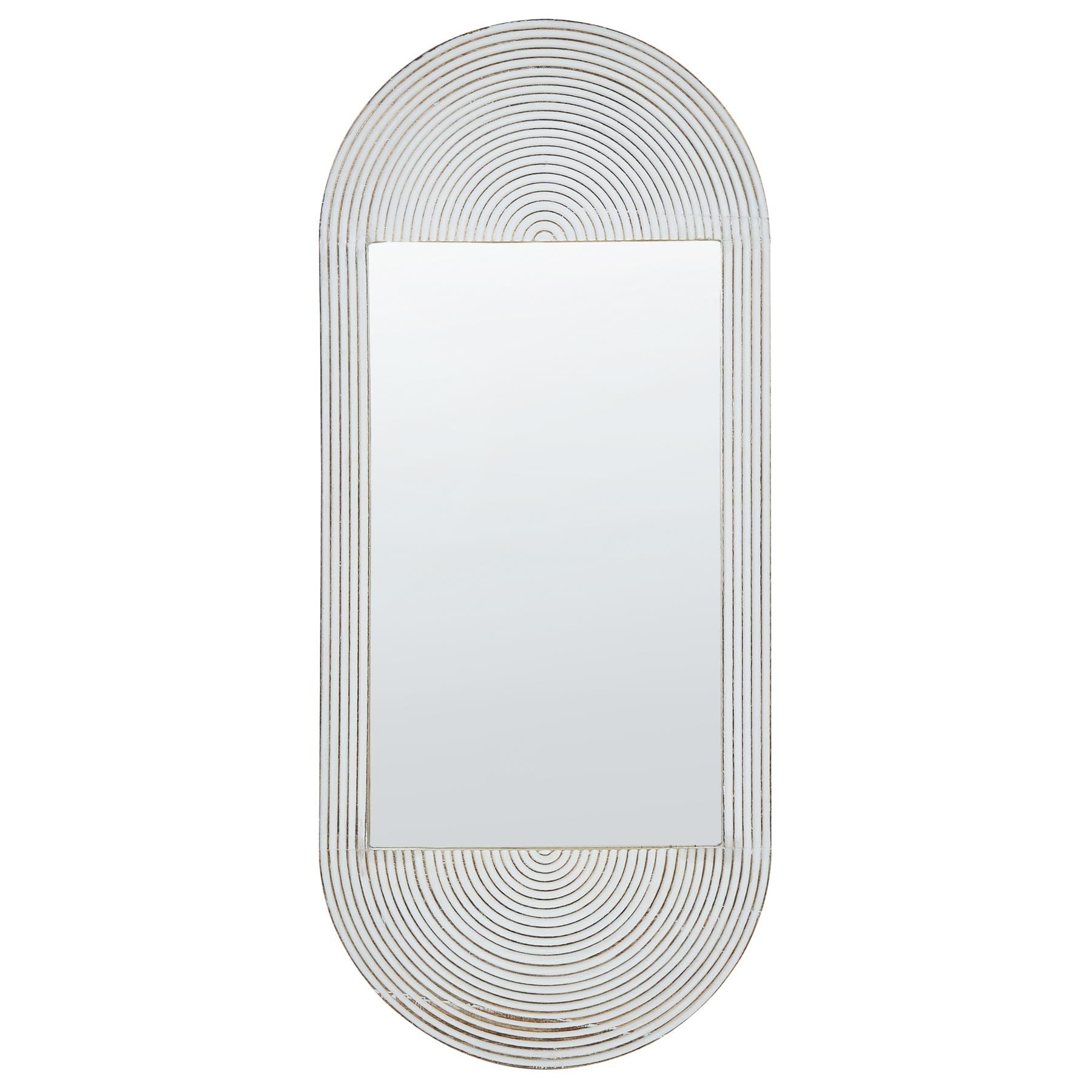 Beliani - BRIANT- Wandspiegel - Off-white - Mangohout