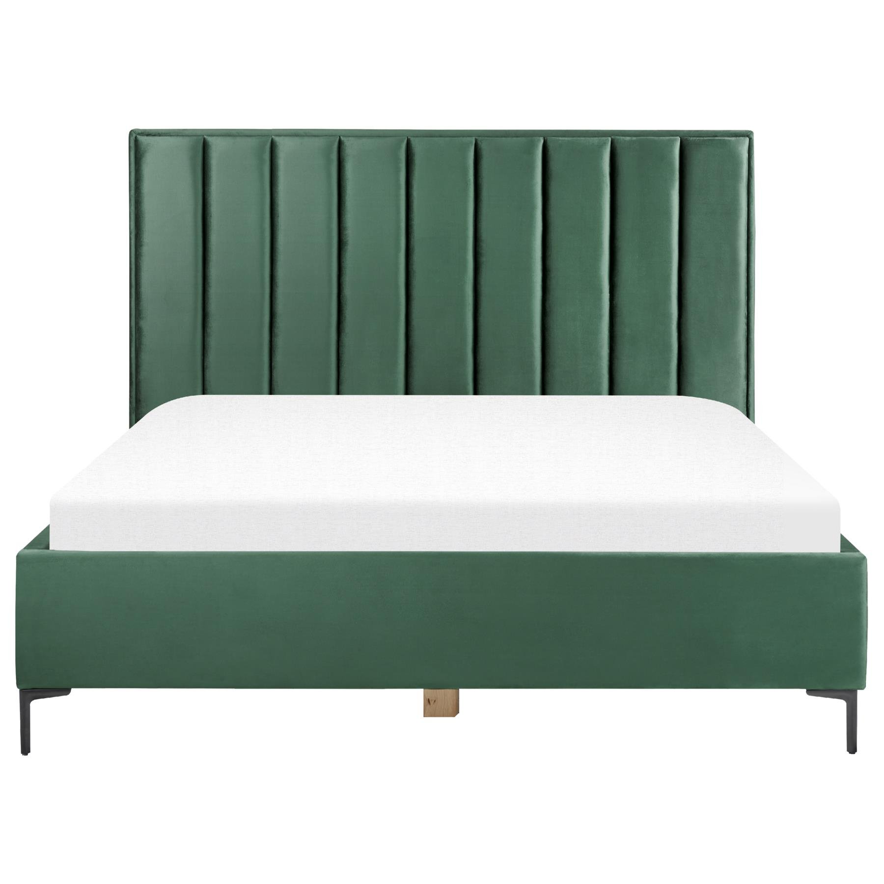 Beliani-SEZANNE -Bed met opbergruimte-Donkergroen-180 x 200 cm-Fluweel