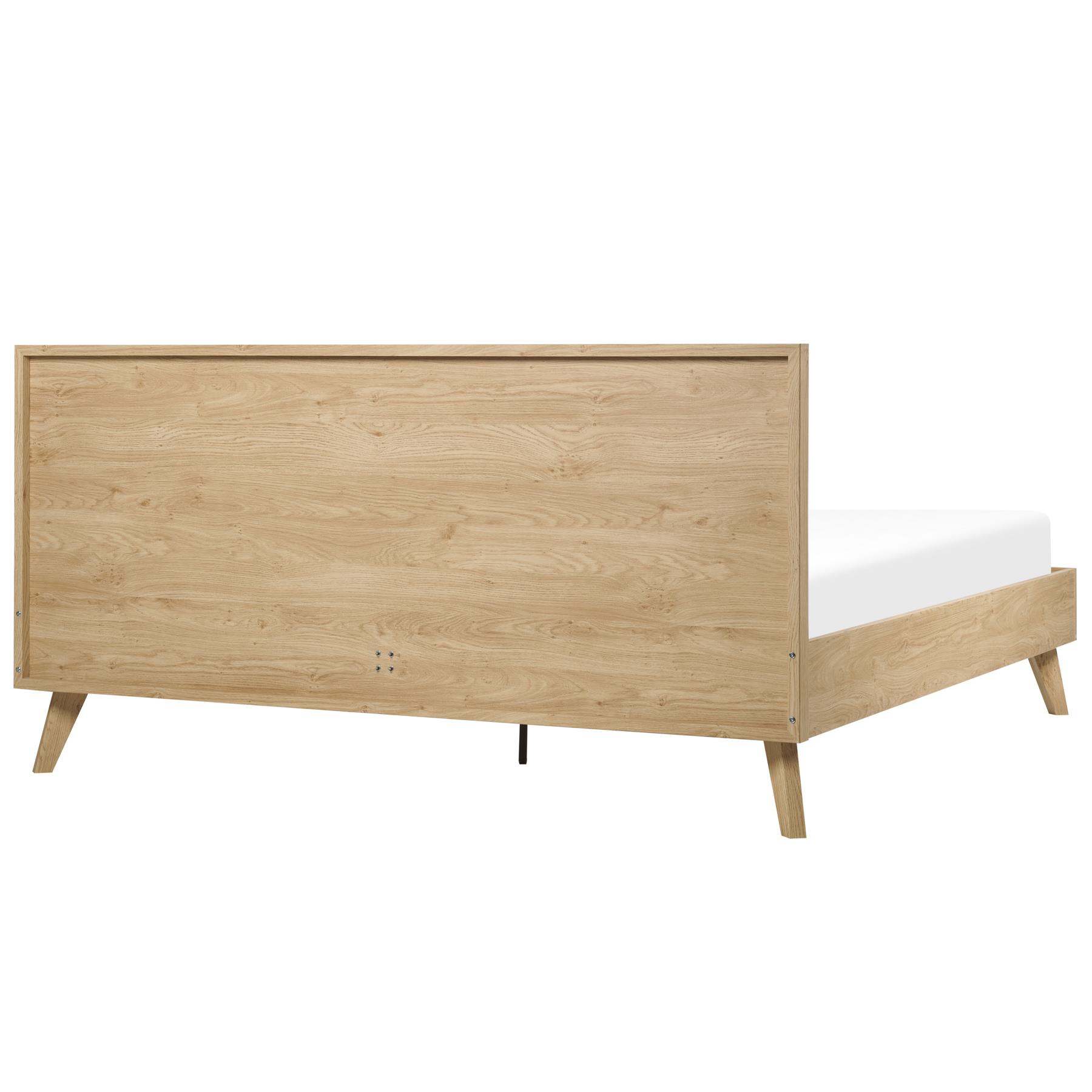 Beliani-MONPAZIER -Tweepersoonsbed-Lichthout-180 x 200 cm-Populierhout