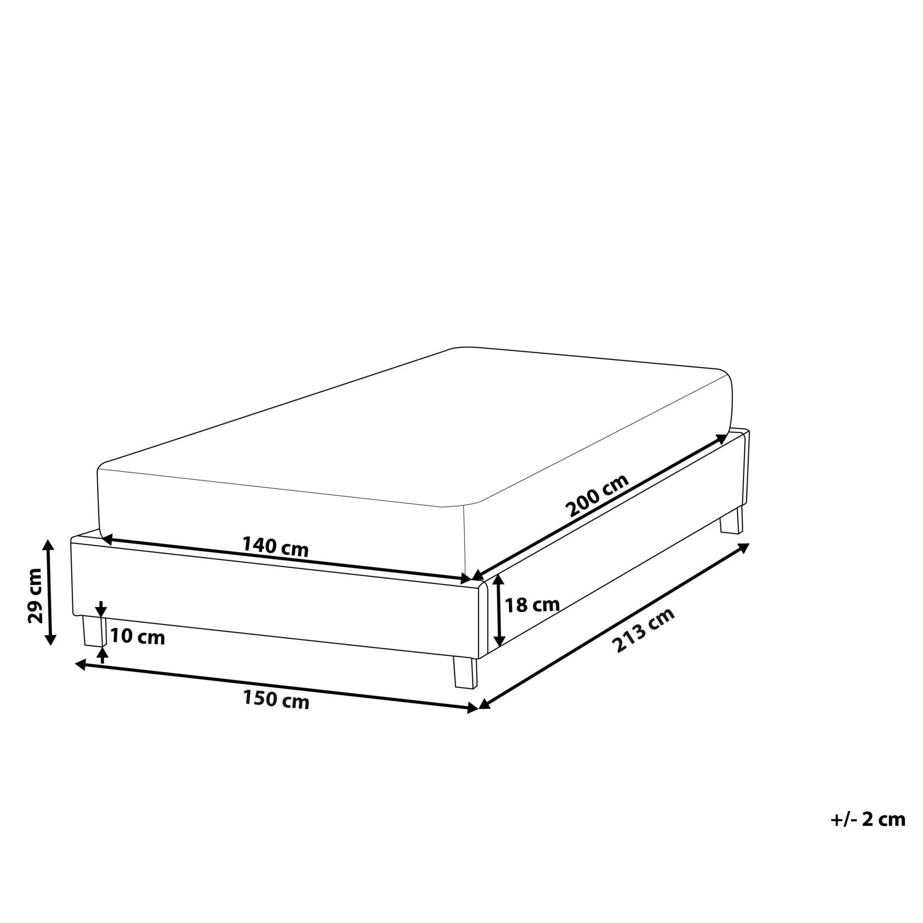 Beliani-ROANNE-Tweepersoonsbed-Lichtgrijs-140 x 200 cm-Polyester