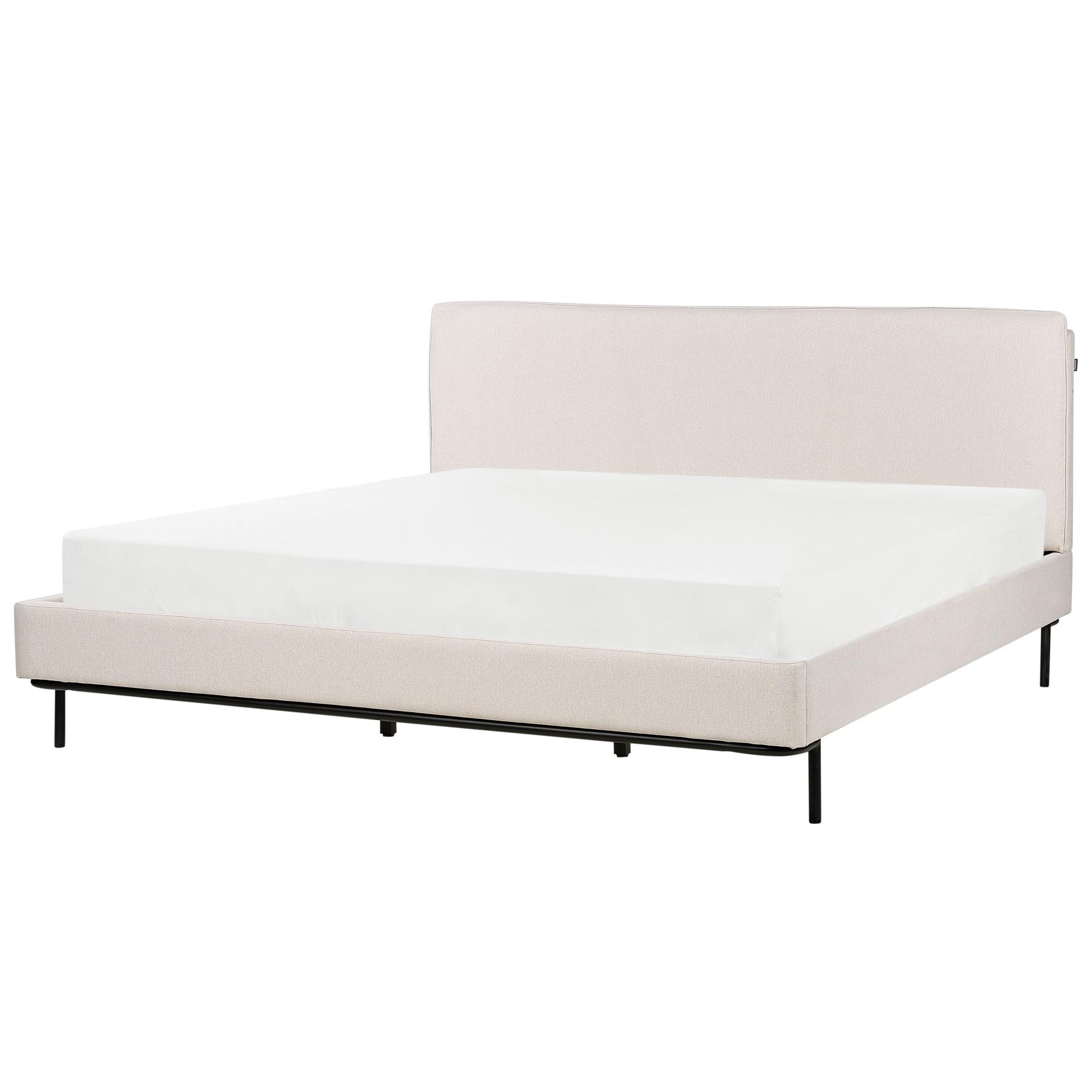 Beliani - CORIO - Tweepersoonsbed - Crème - 180 x 200 cm - Polyester
