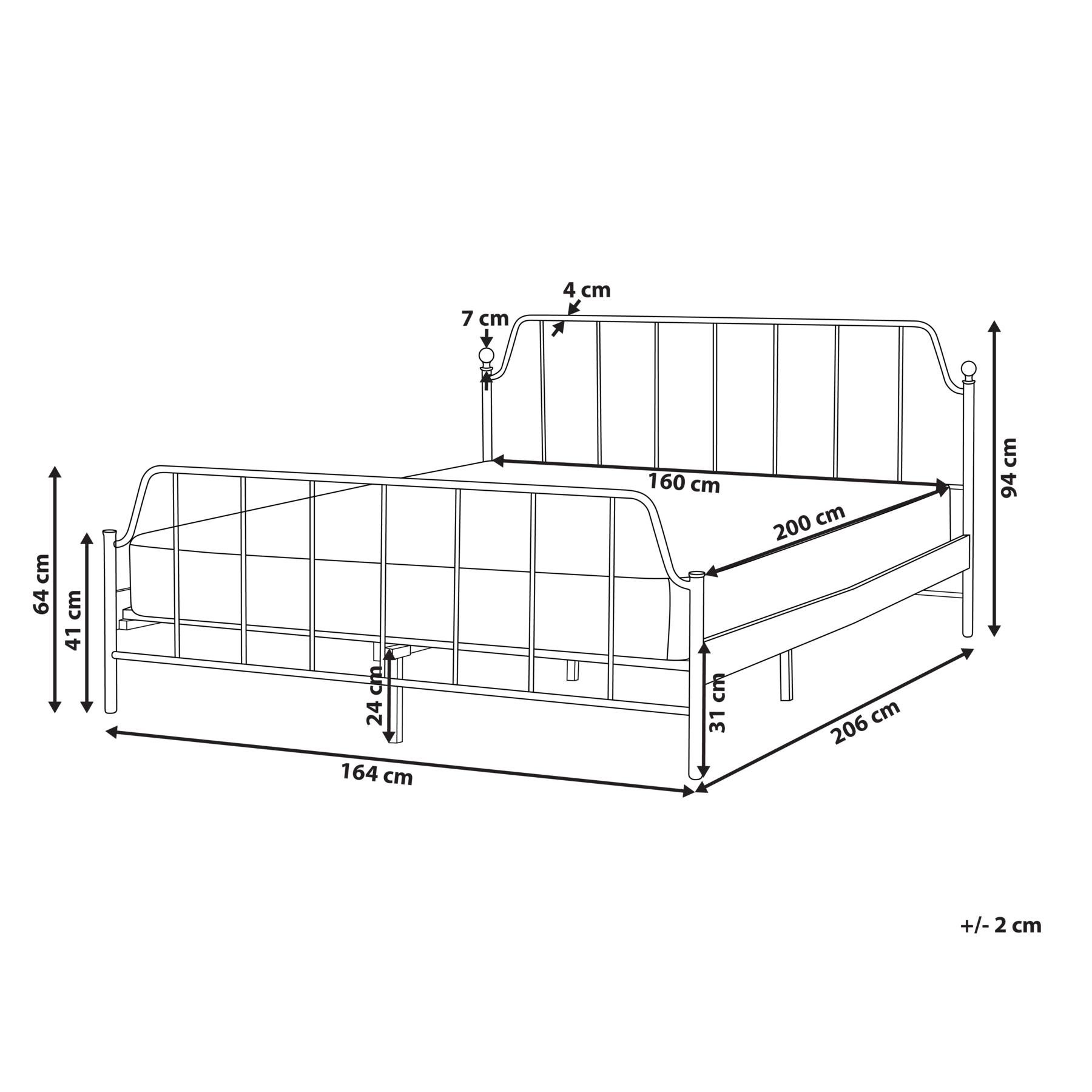 Beliani - MAURESSAC - Tweepersoonsbed - Zwart - 160 x 200 cm - Metaal