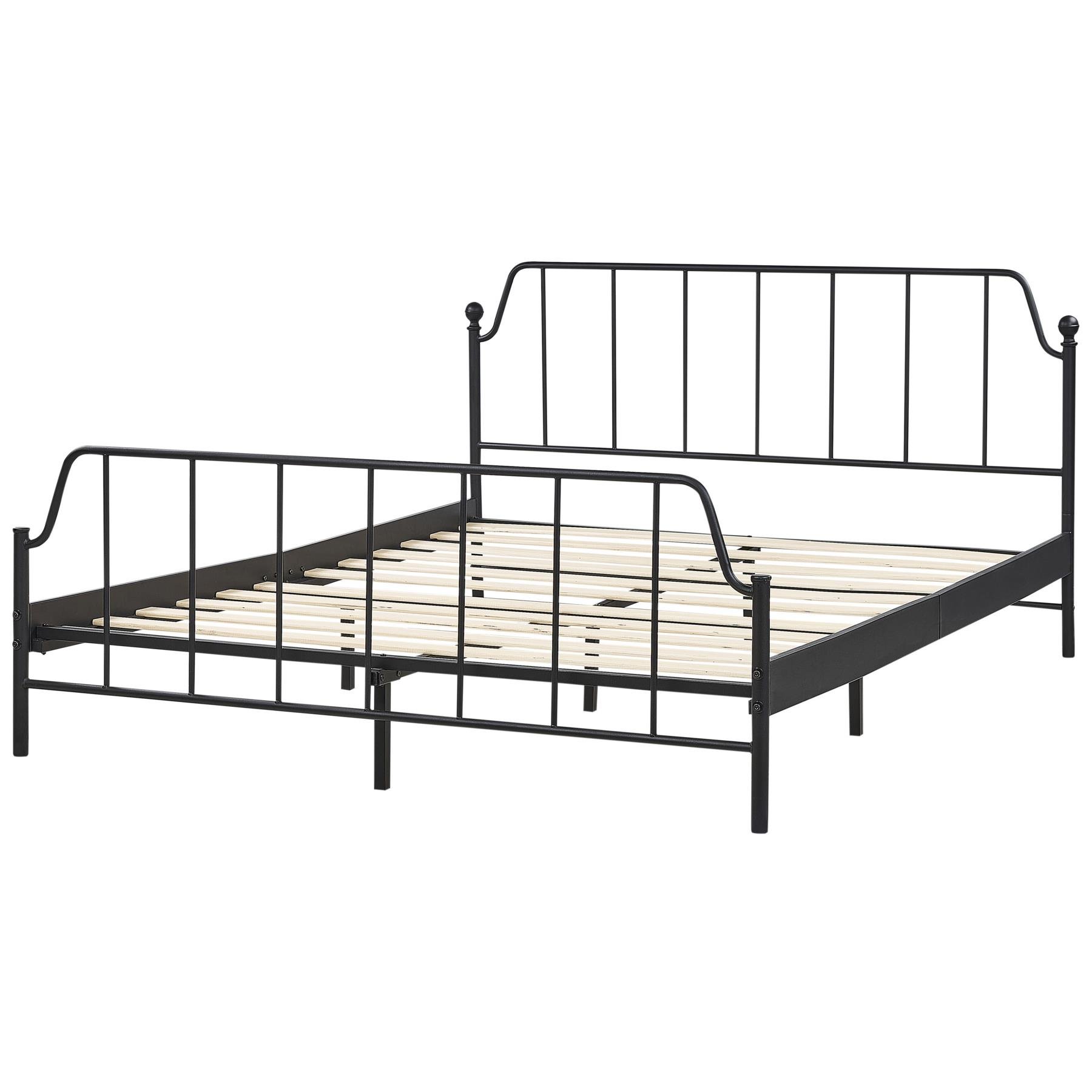Beliani - MAURESSAC - Tweepersoonsbed - Zwart - 160 x 200 cm - Metaal