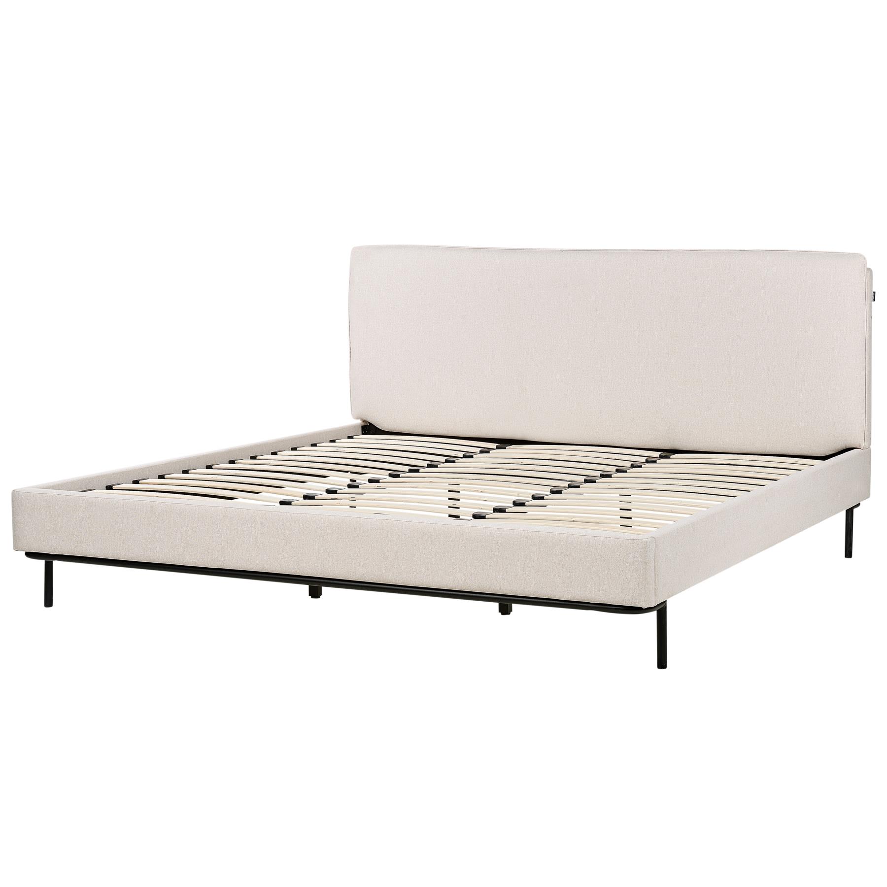 Beliani - CORIO - Tweepersoonsbed - Crème - 180 x 200 cm - Polyester