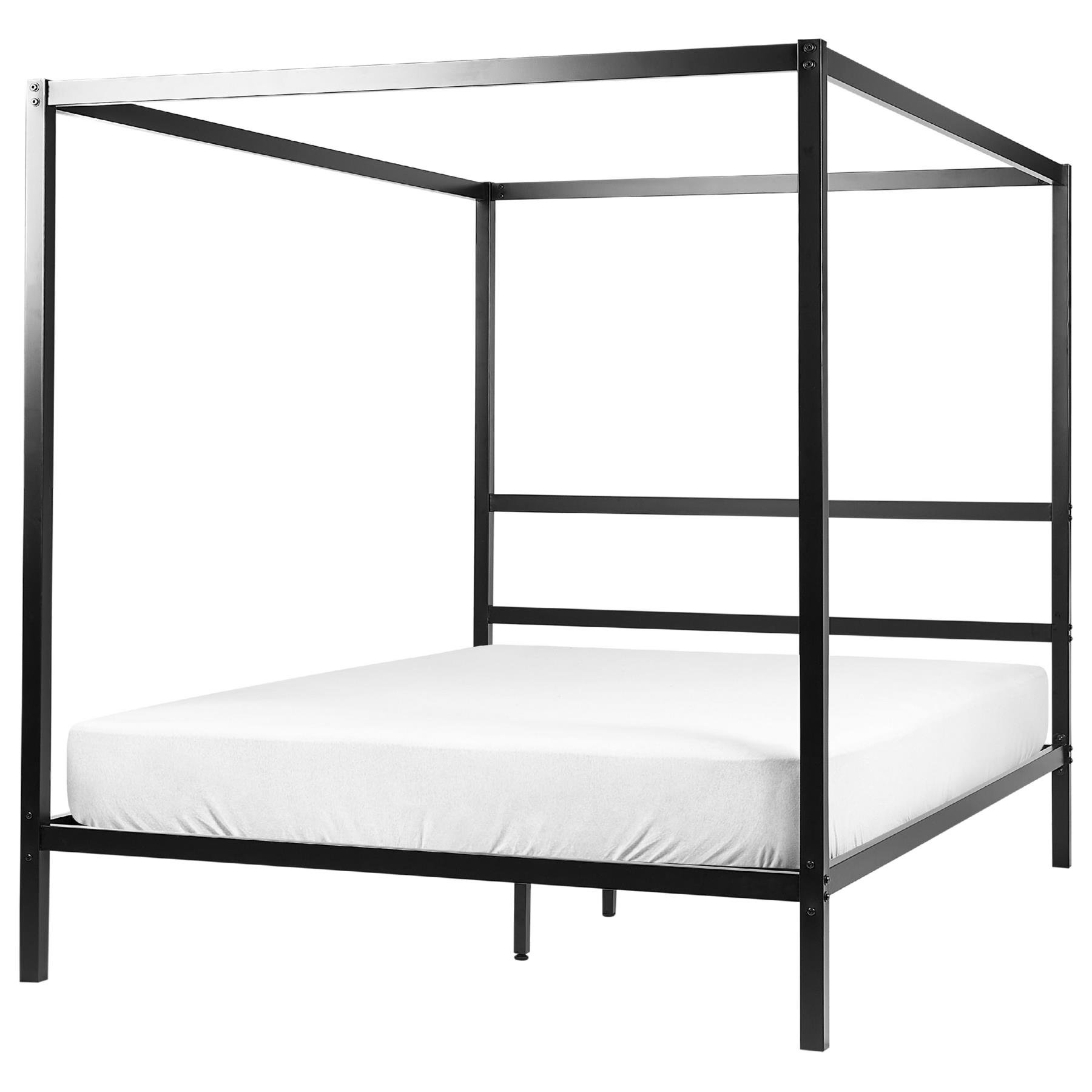 Beliani - LESTARDS - Hemelbed - Zwart - 160 x 200 cm - Staal