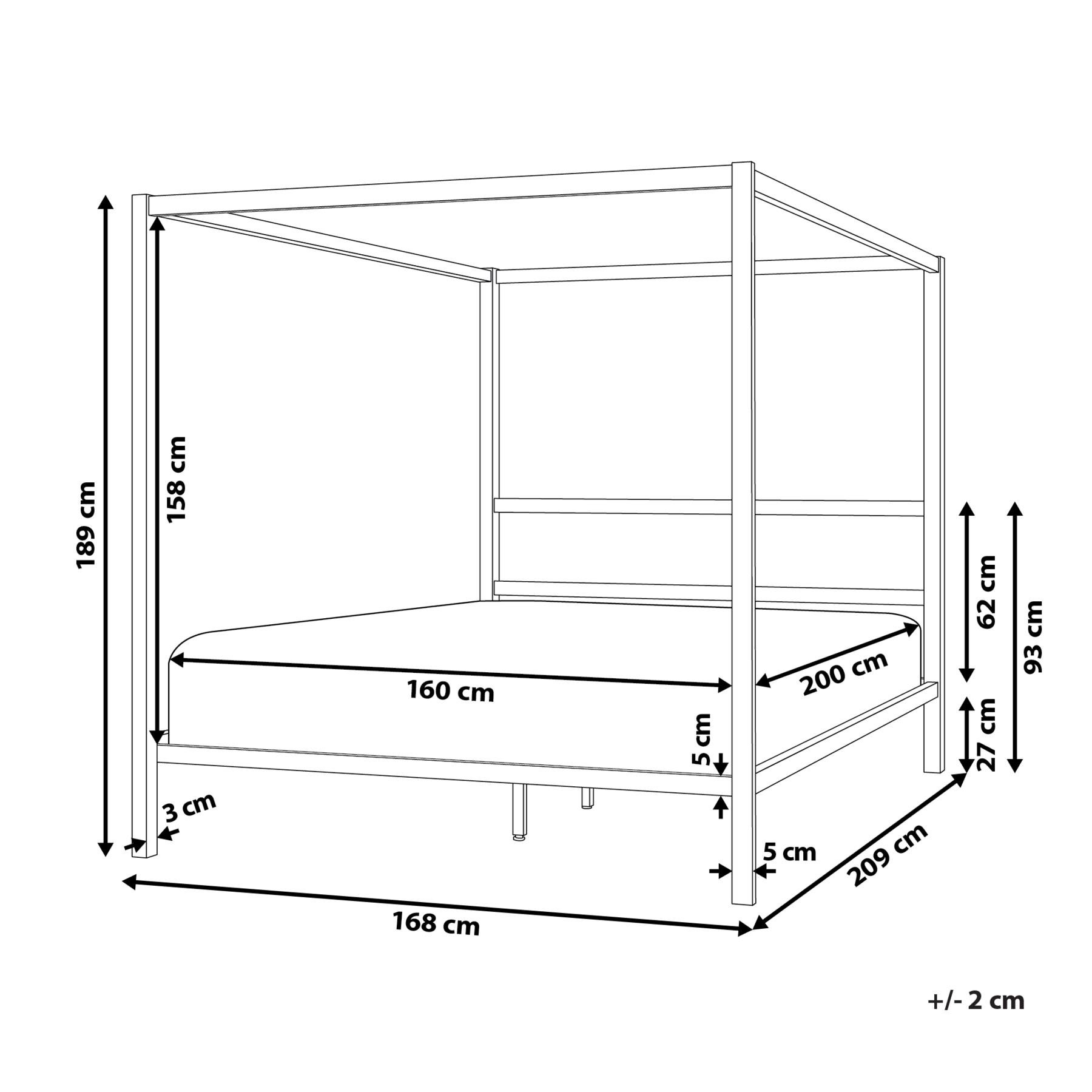 Beliani - LESTARDS - Hemelbed - Zwart - 160 x 200 cm - Staal