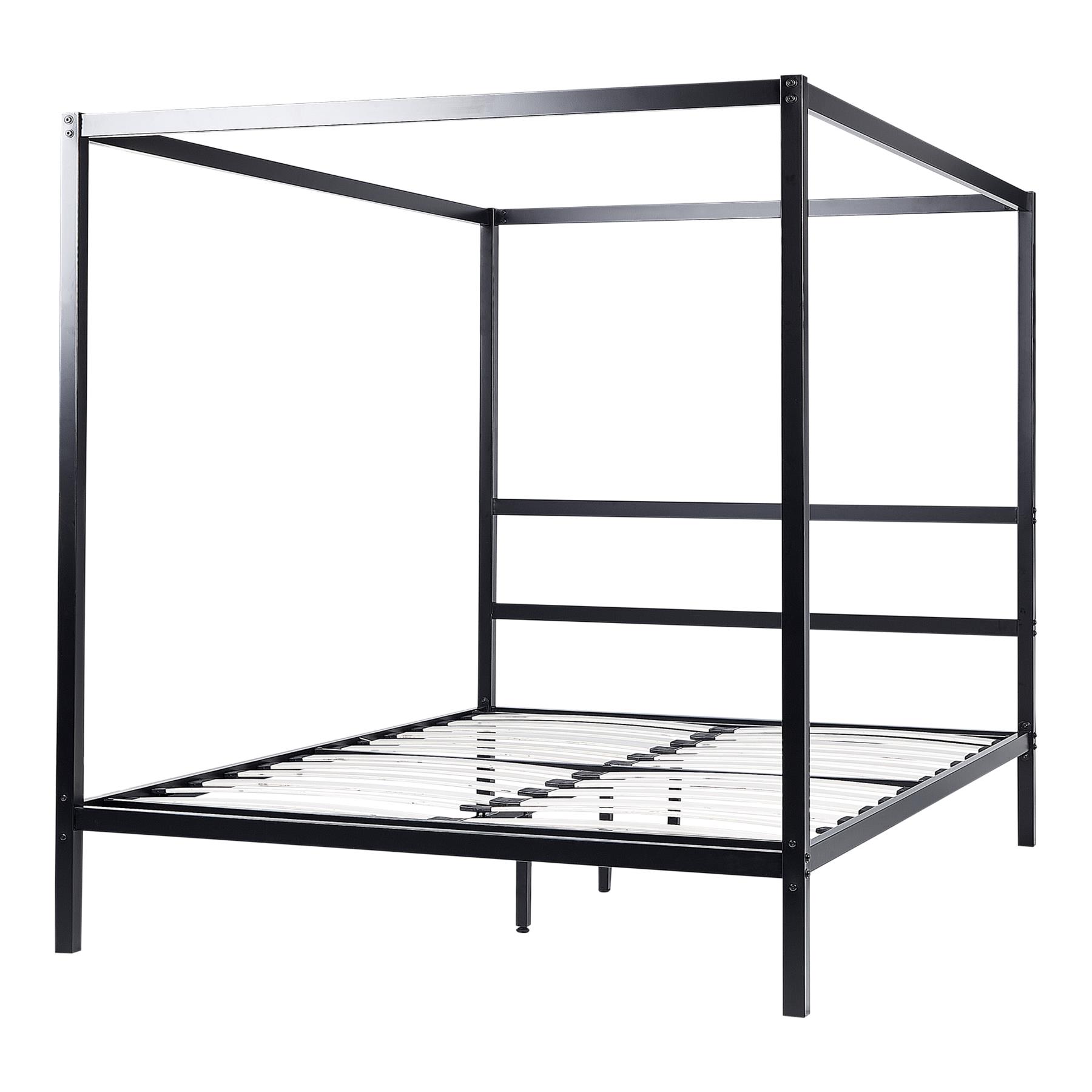 Beliani - LESTARDS - Hemelbed - Zwart - 160 x 200 cm - Staal