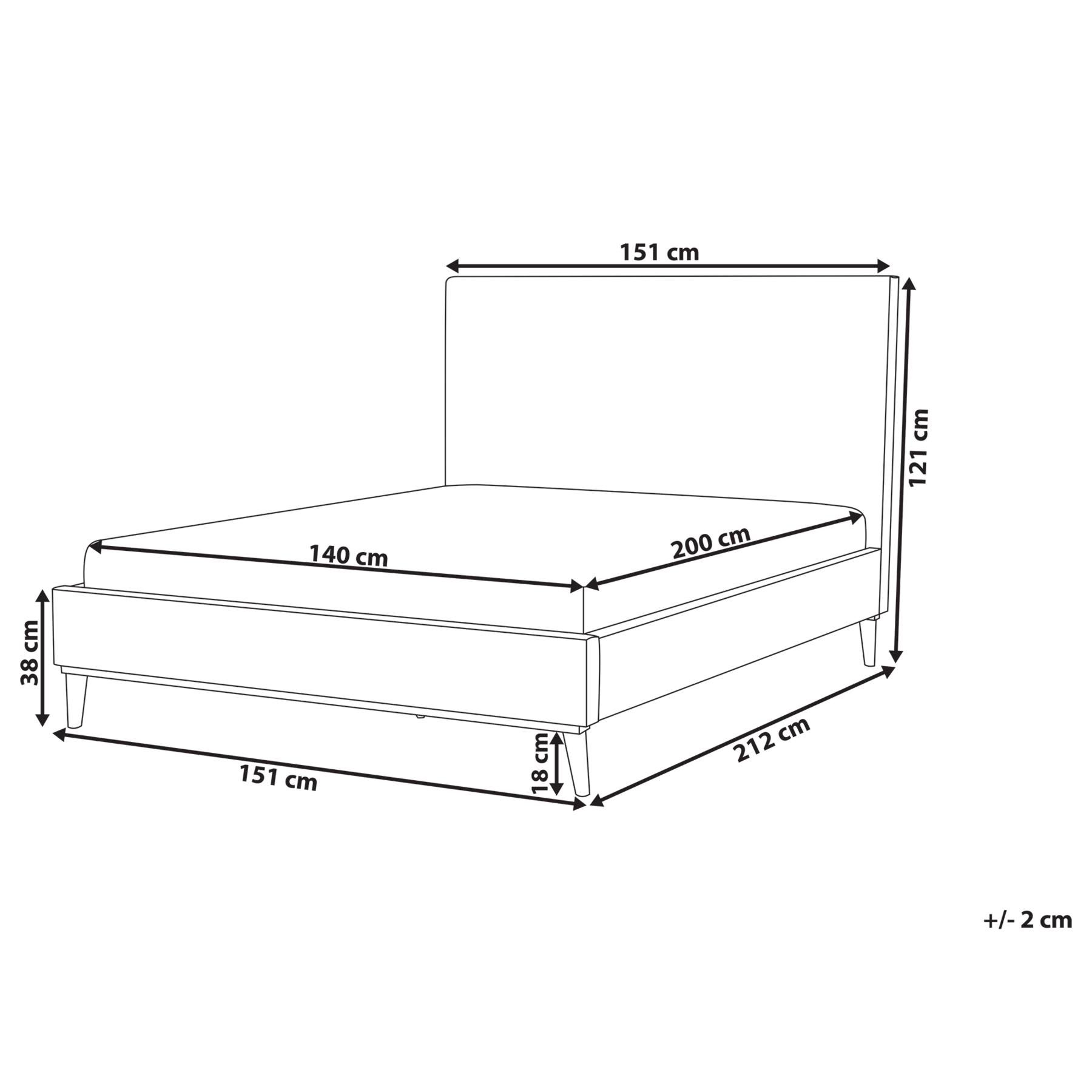 Beliani - BAYONNE - Tweepersoonsbed - Wit - 140 x 200 cm - Fluweel