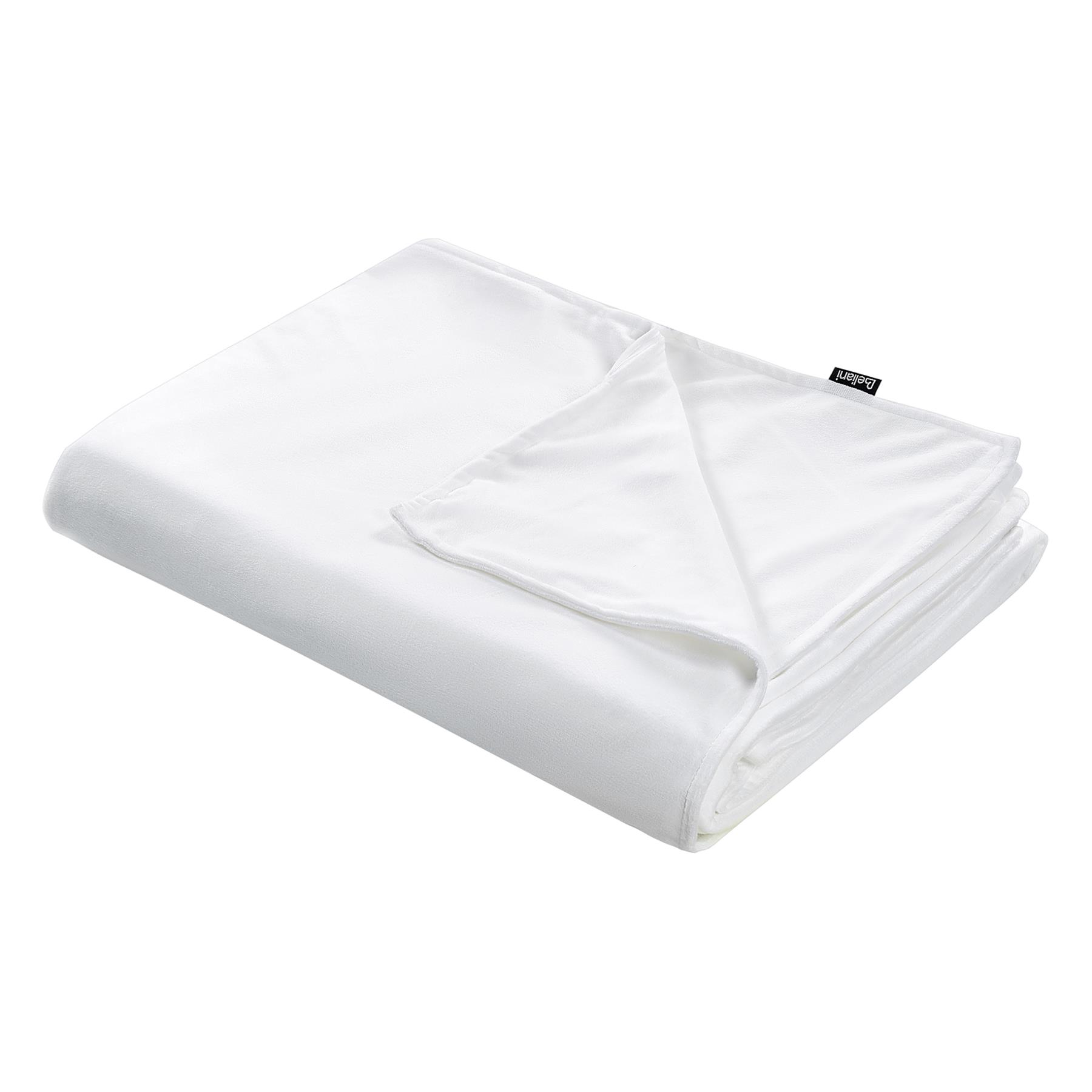 Beliani-RHEA-Verzwaringsdeken hoes-Wit-100 x 150 cm-Polyester
