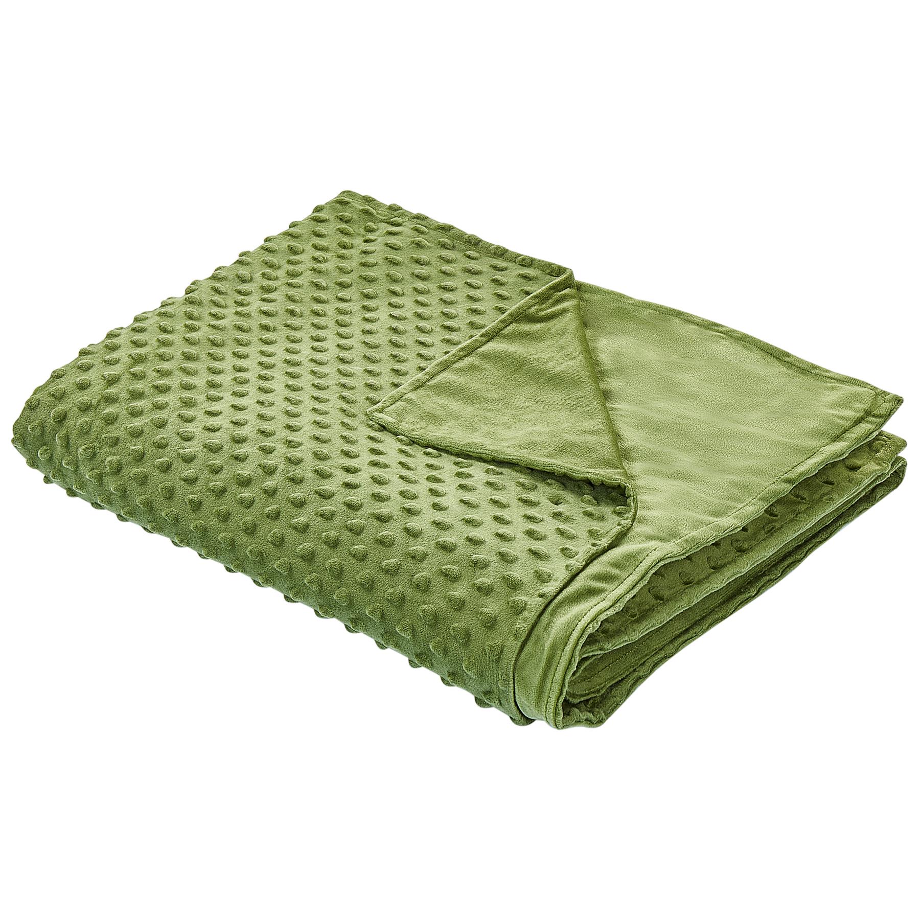 Beliani-CALLISTO-Verzwaringsdeken hoes-Groen-100 x 150 cm-Polyester