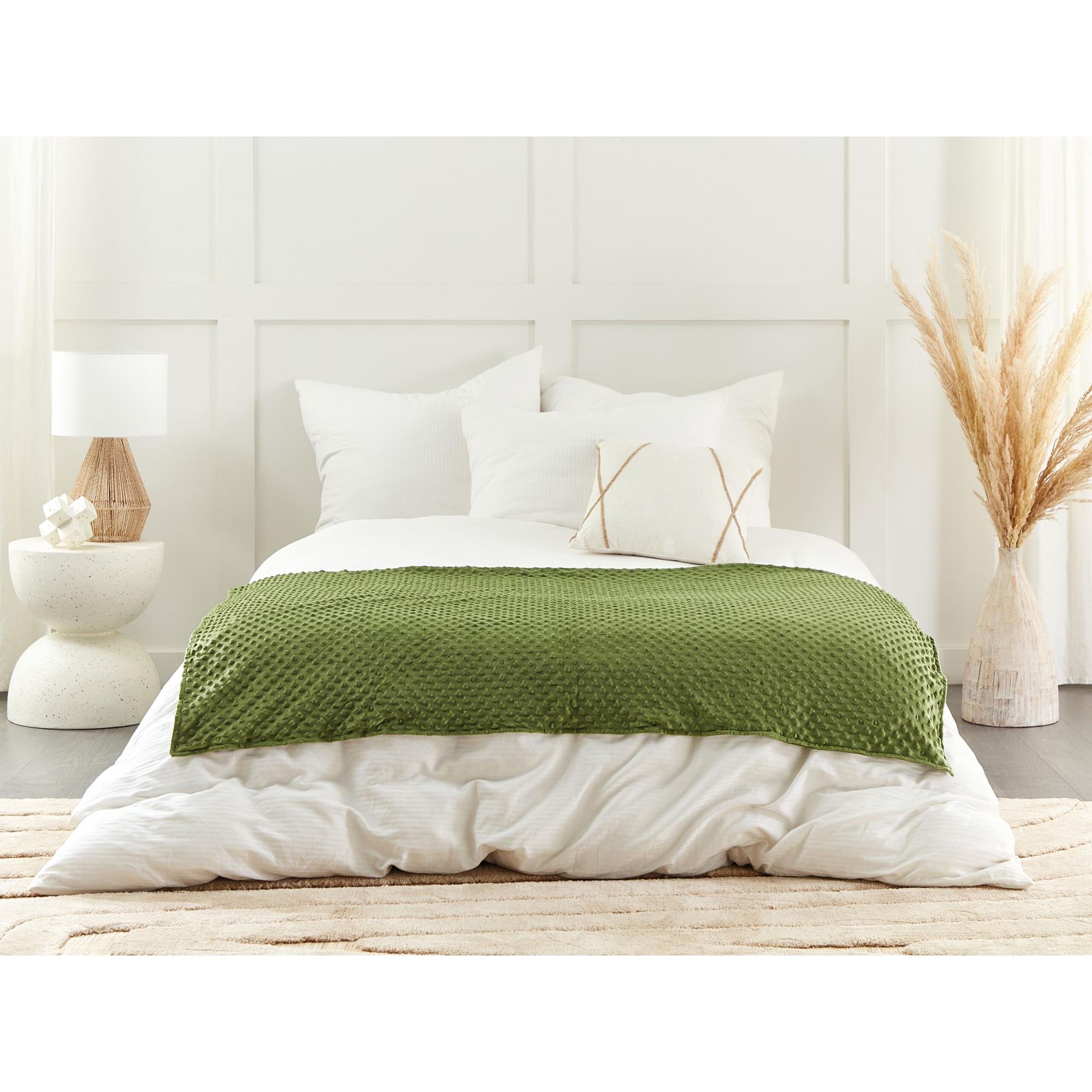 Beliani-CALLISTO-Verzwaringsdeken hoes-Groen-100 x 150 cm-Polyester