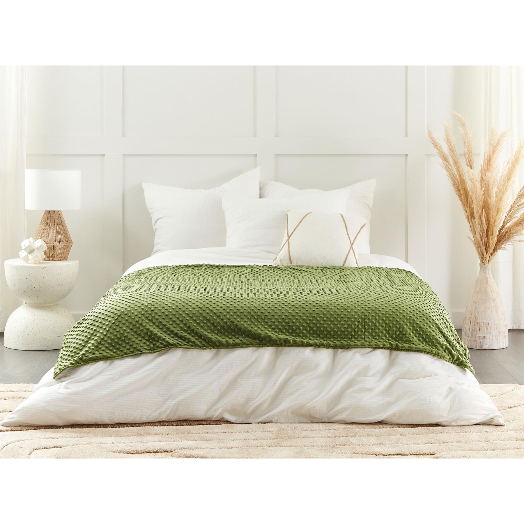 Beliani-CALLISTO-Verzwaringsdeken hoes-Groen-120 x 180 cm-Polyester