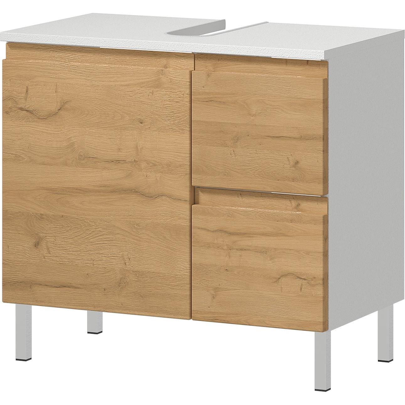 Germania Torrance Wastafelonderkast 60 cm Wit | Eiken