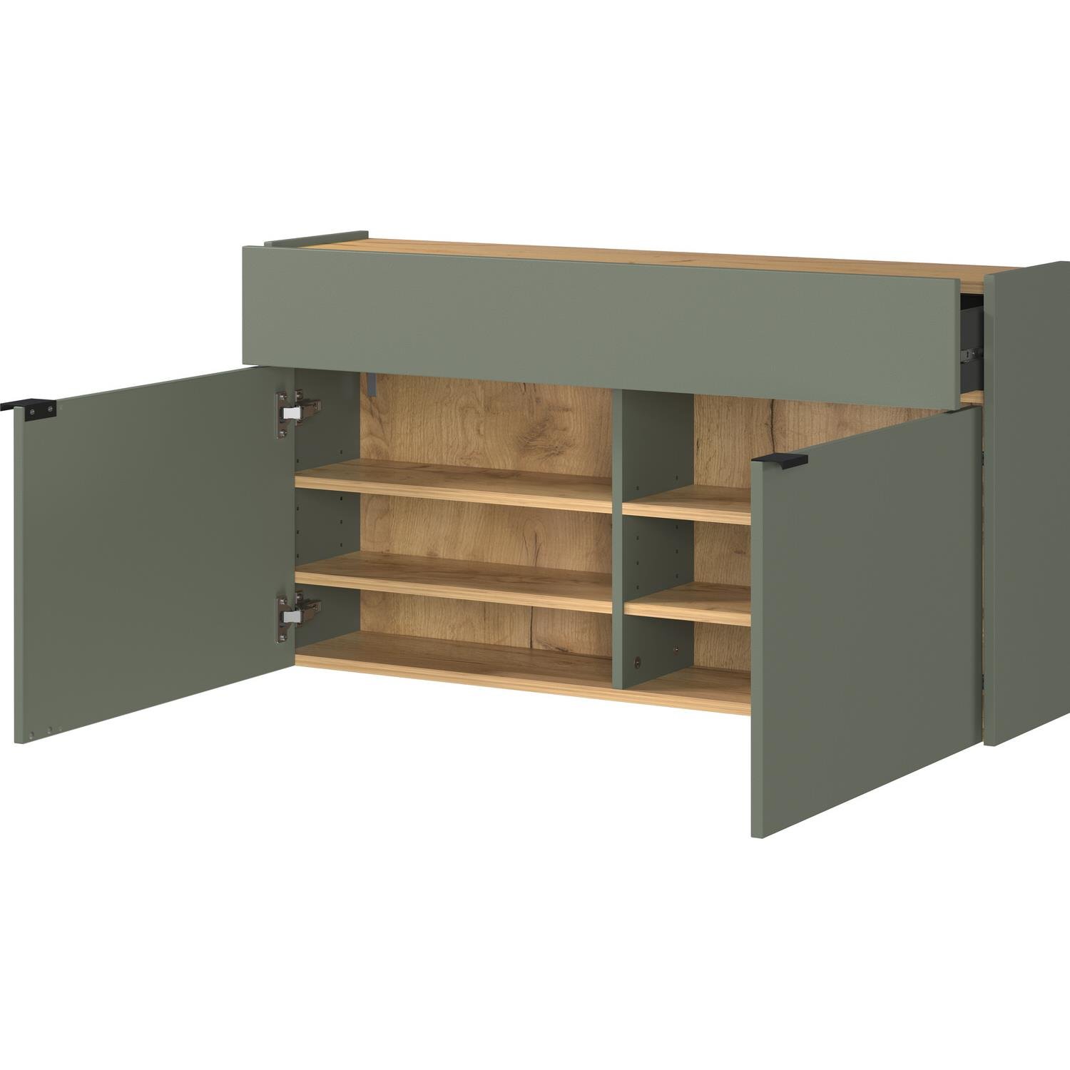 Germania Ameca Taupe Groen | Eiken Schoenenkast Laag