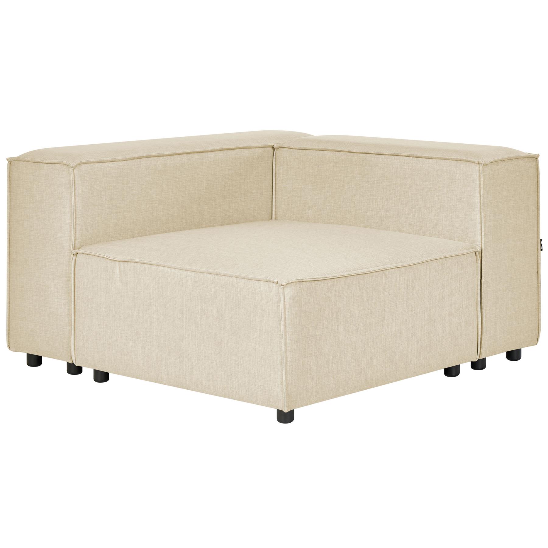 Beliani - APRICA - Hoekstuk - Beige - Linnen