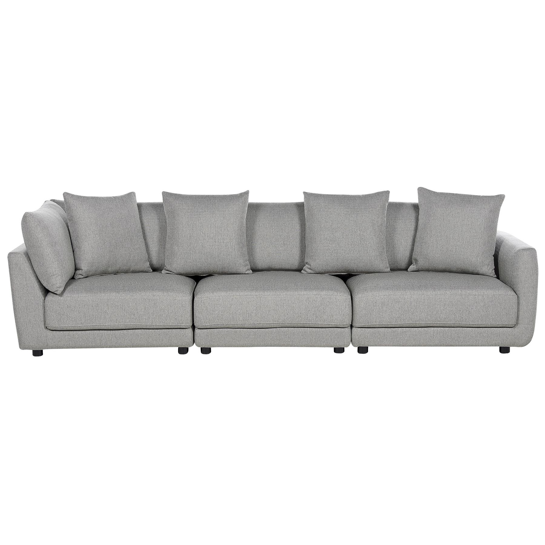 Beliani - SIGTUNA - Driezitsbank - Lichtgrijs - Polyester