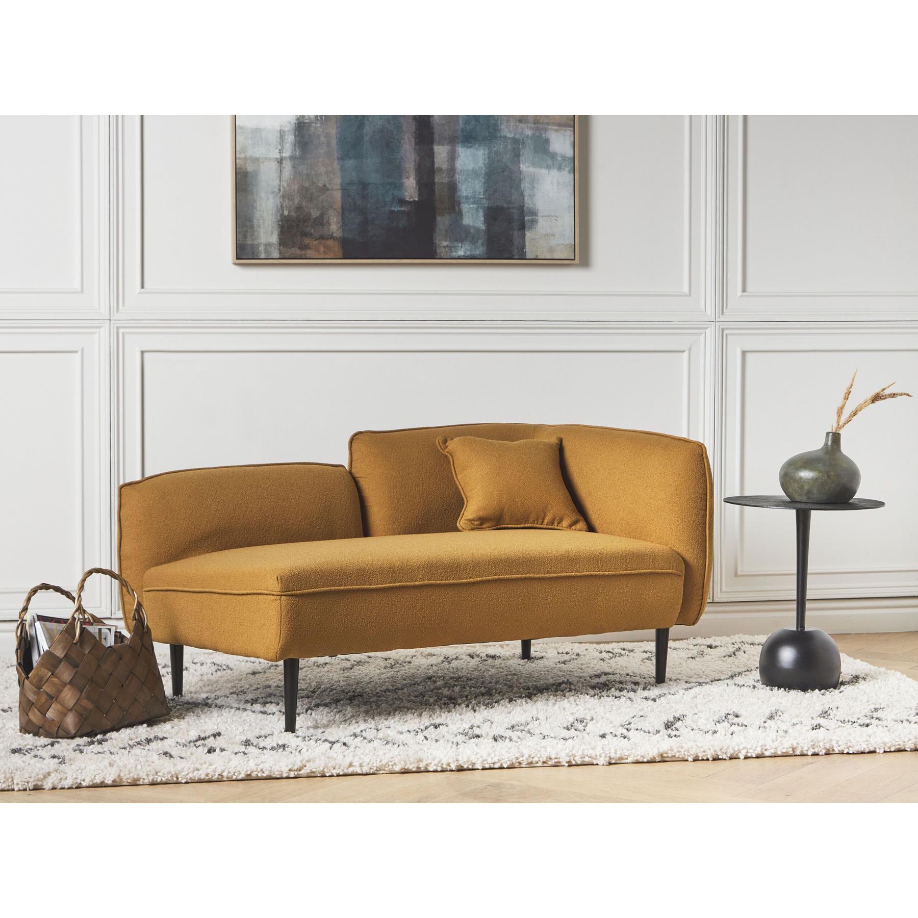 Beliani - CHEVANNES - Chaise longue - Mosterdgeel - Bouclé