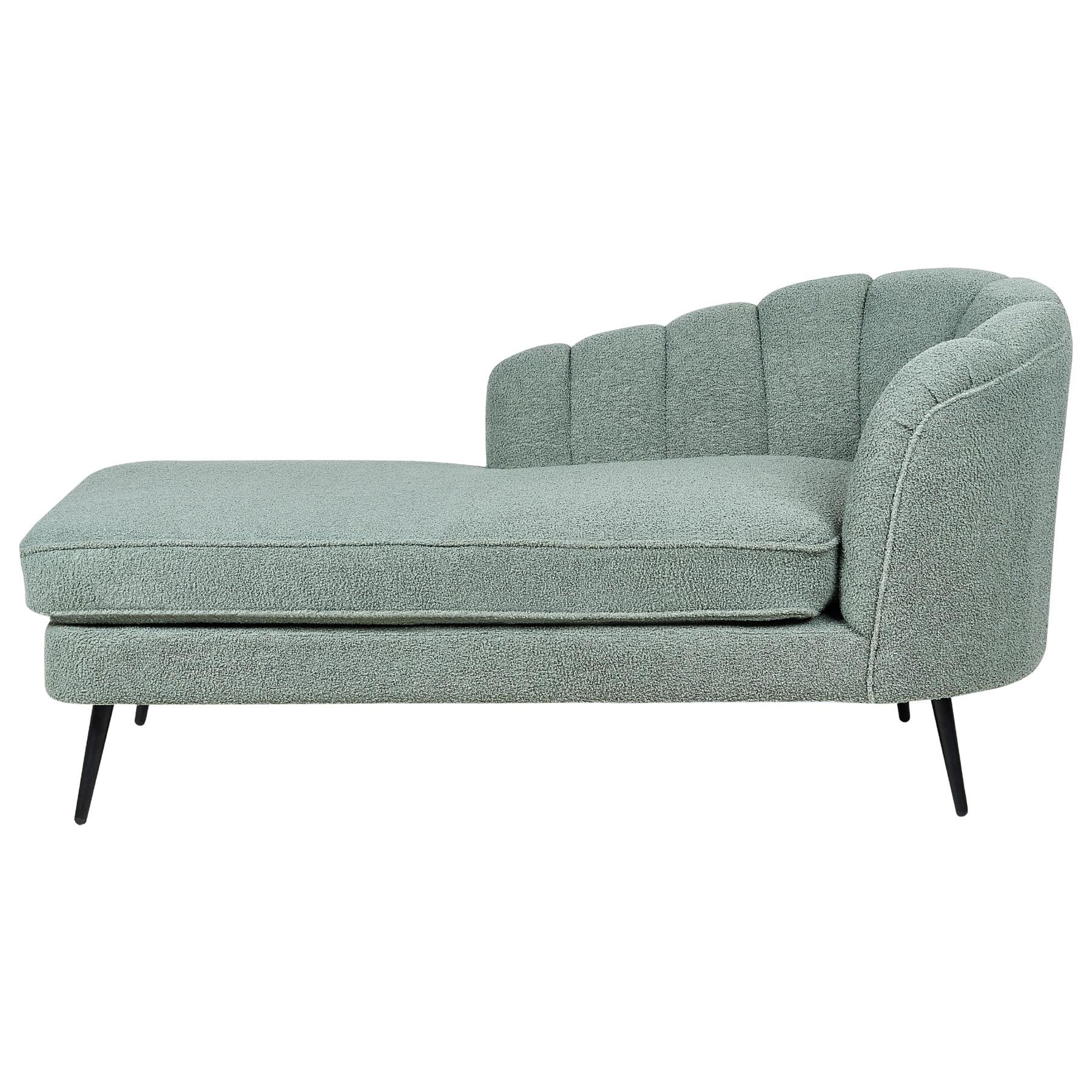 Beliani - ALLIER - Chaise longue - Groen - Rechterzijde - BouclÃ©