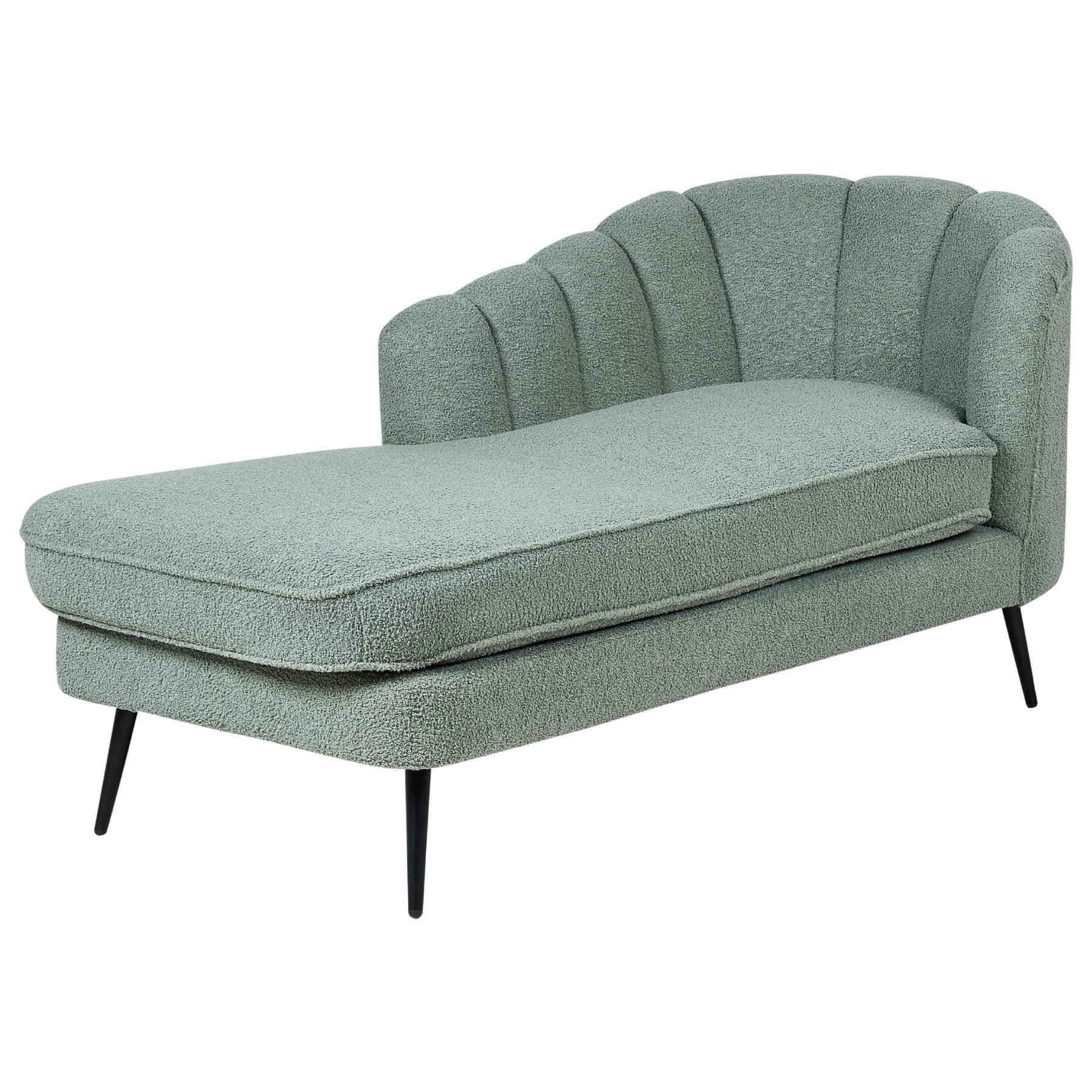 Beliani - ALLIER - Chaise longue - Groen - Rechterzijde - BouclÃ©