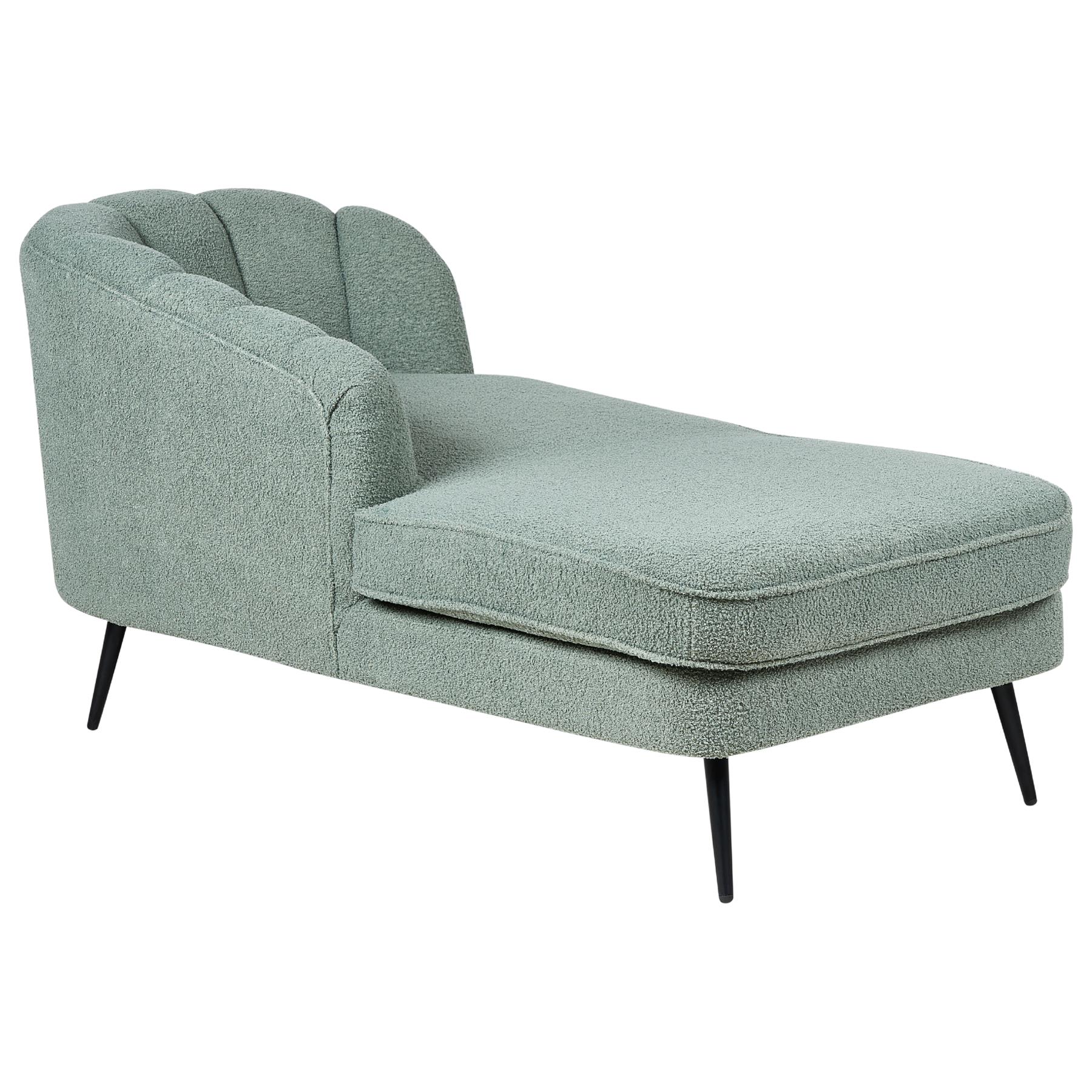 Beliani - ALLIER - Chaise longue - Groen - Rechterzijde - BouclÃ©
