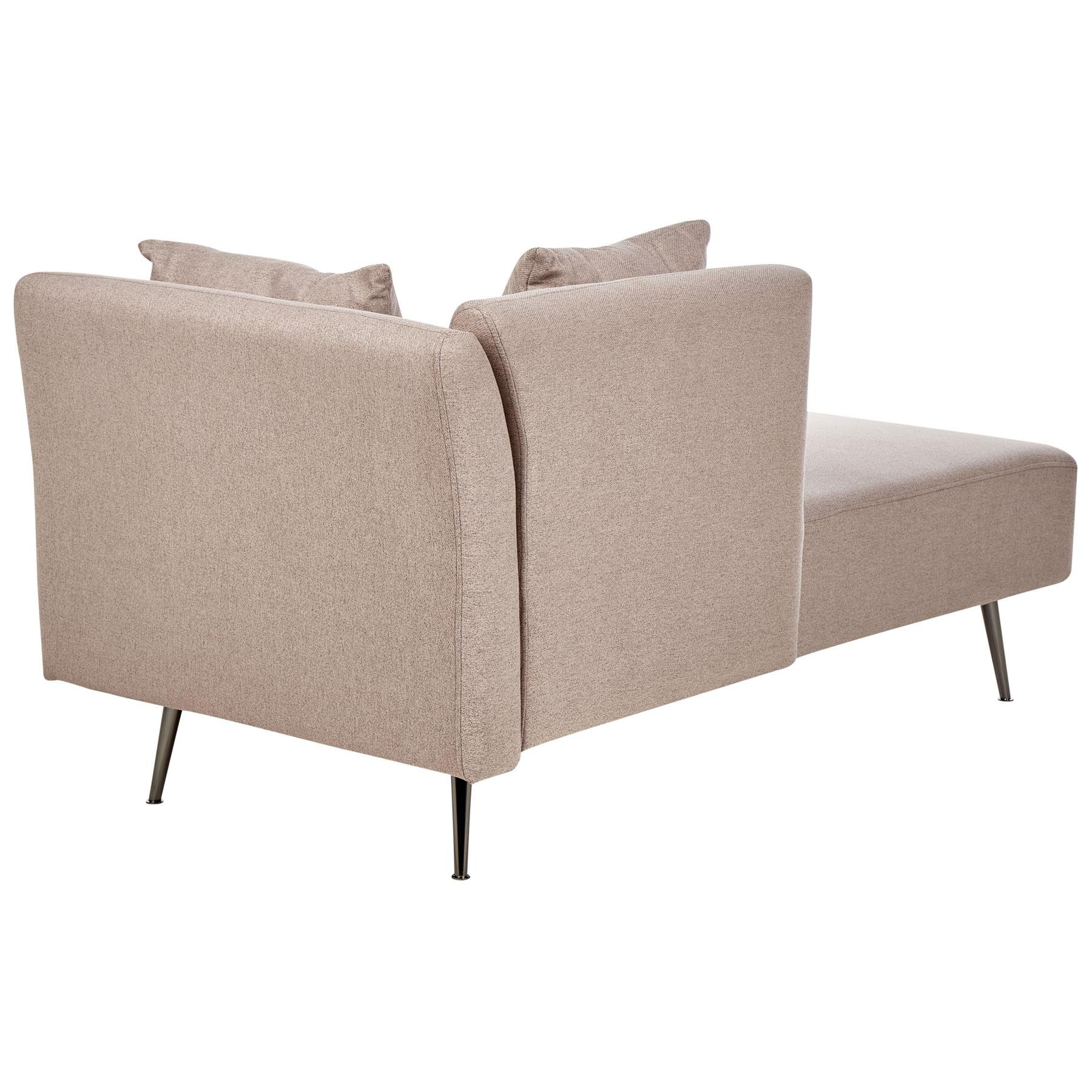 Beliani - RIOM - Chaise longue - Lichtbruin - Rechtszijdig - Stof