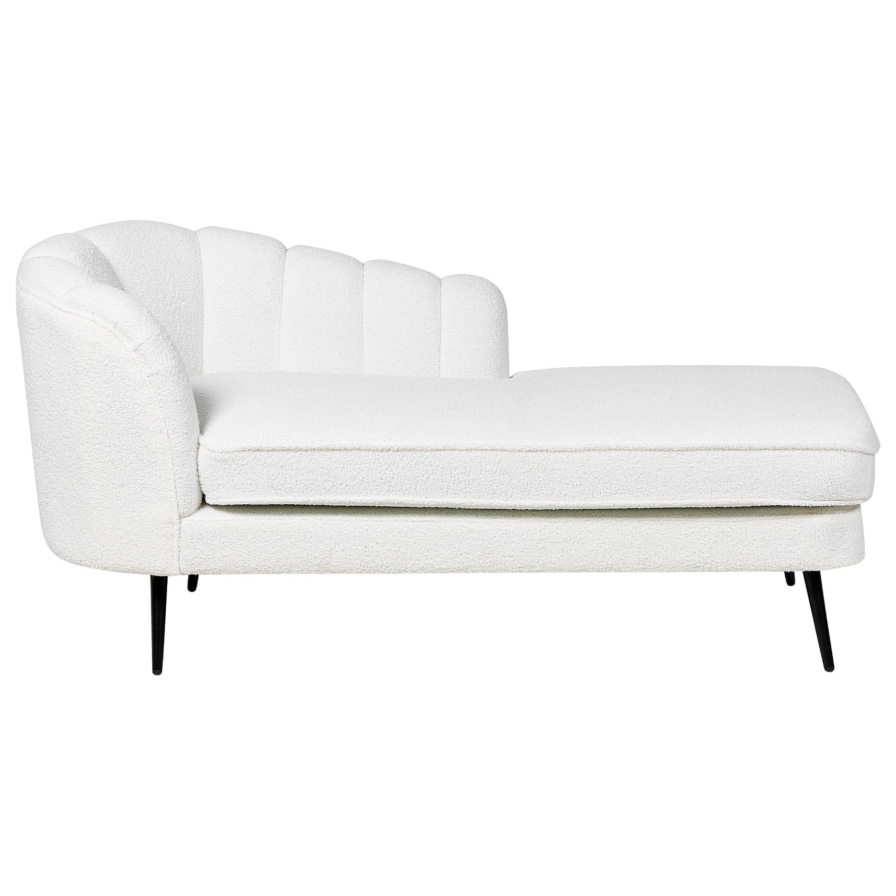 Beliani-ALLIER-Chaise longue-Gebroken wit-Linkerzijde-BouclÃ©
