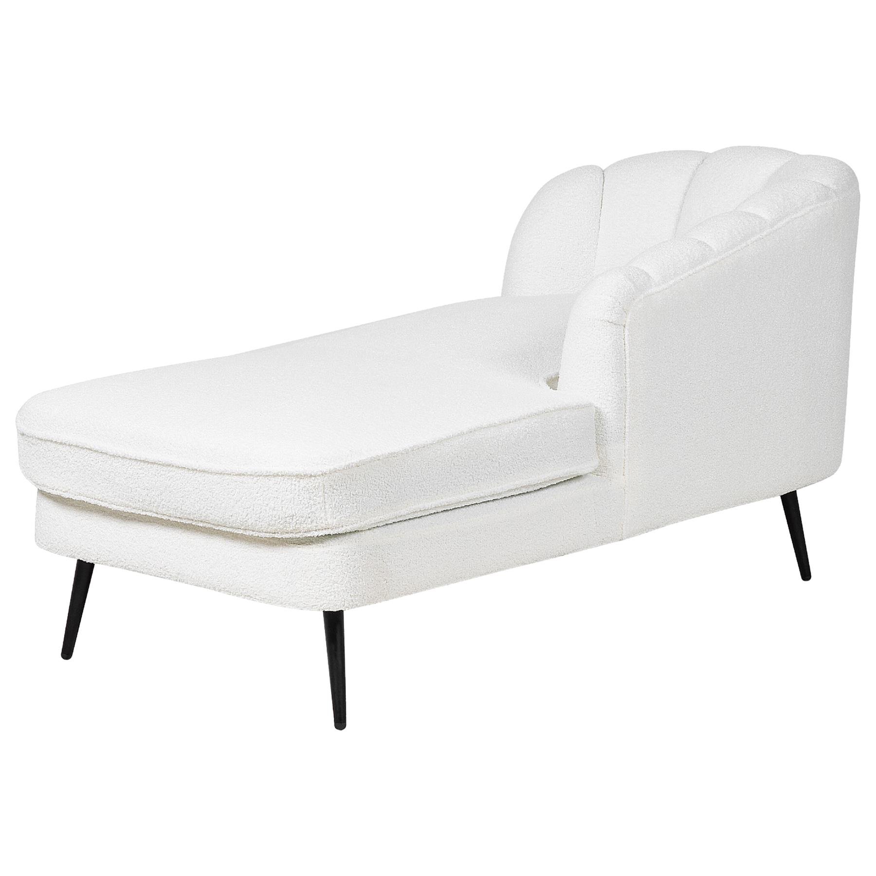 Beliani-ALLIER-Chaise longue-Gebroken wit-Linkerzijde-BouclÃ©